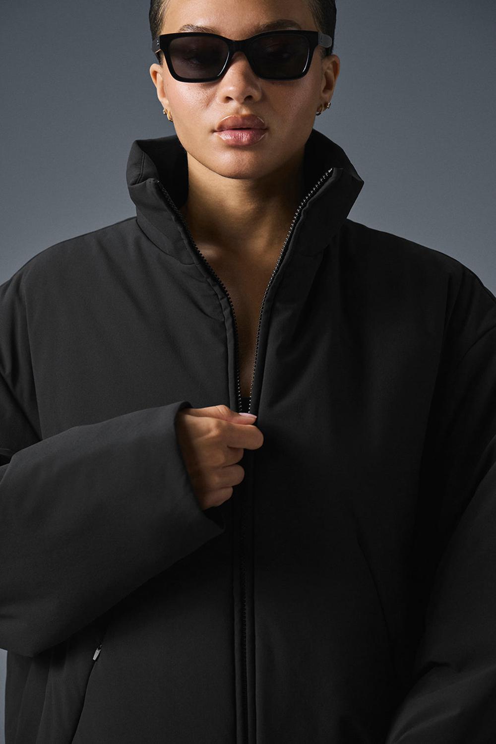 Black Women Alo Yoga Stretch Woven Notable Jacket | Australia  23014-RADN