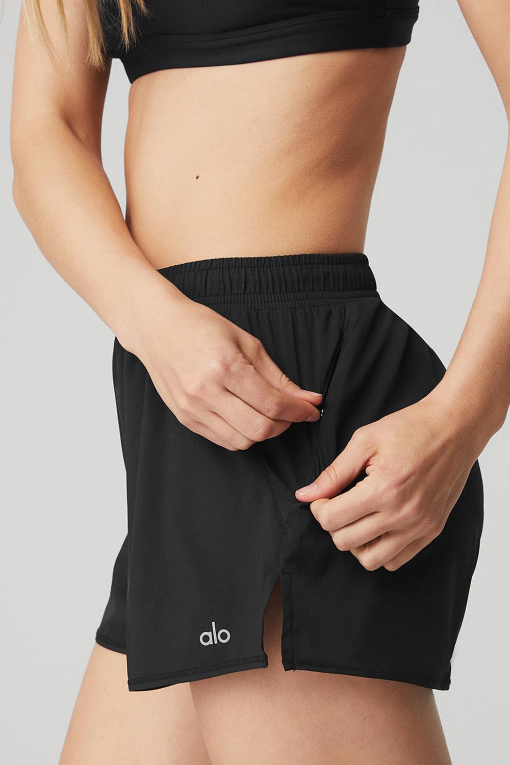 Black Women Alo Yoga Stride Short | Australia  47398-PAWF