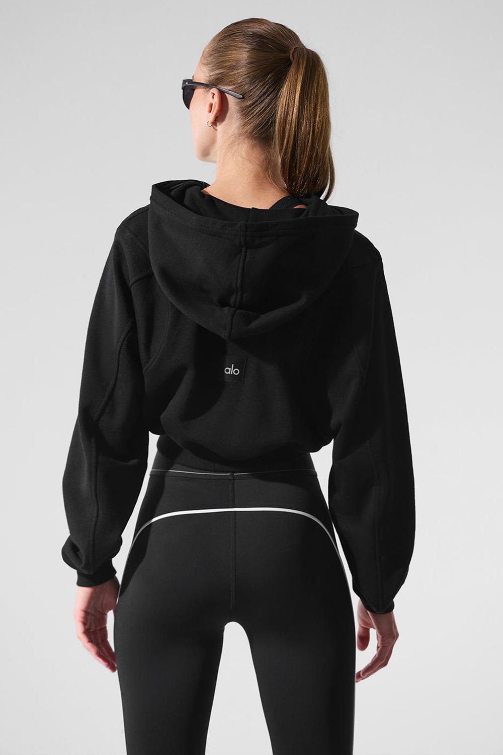 Black Women Alo Yoga Sweet Escape Zip Up Hoodie | Australia  06941-IQAF