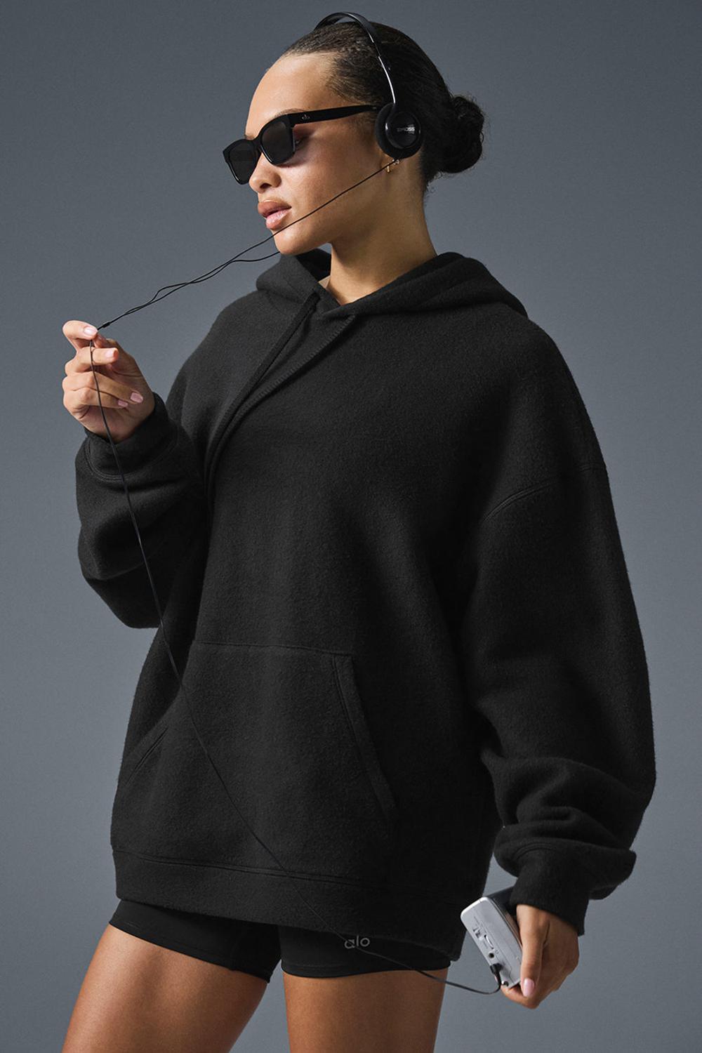 Black Women Alo Yoga Triumph Restore Hoodie | Australia  81759-VODT