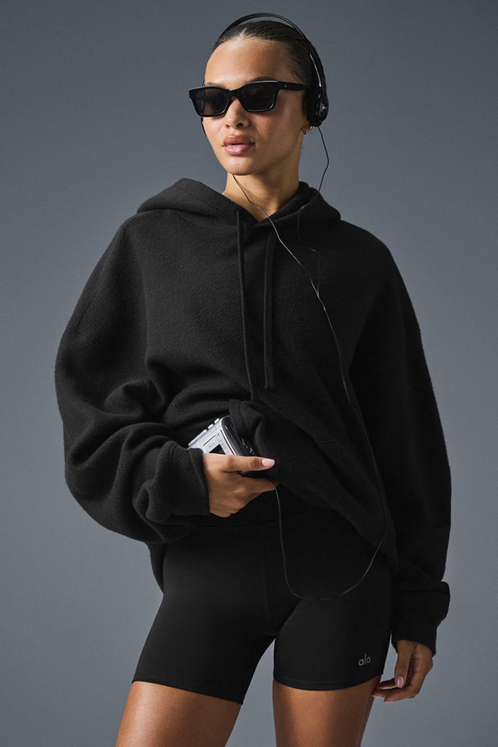 Black Women Alo Yoga Triumph Restore Hoodie | Australia  81759-VODT