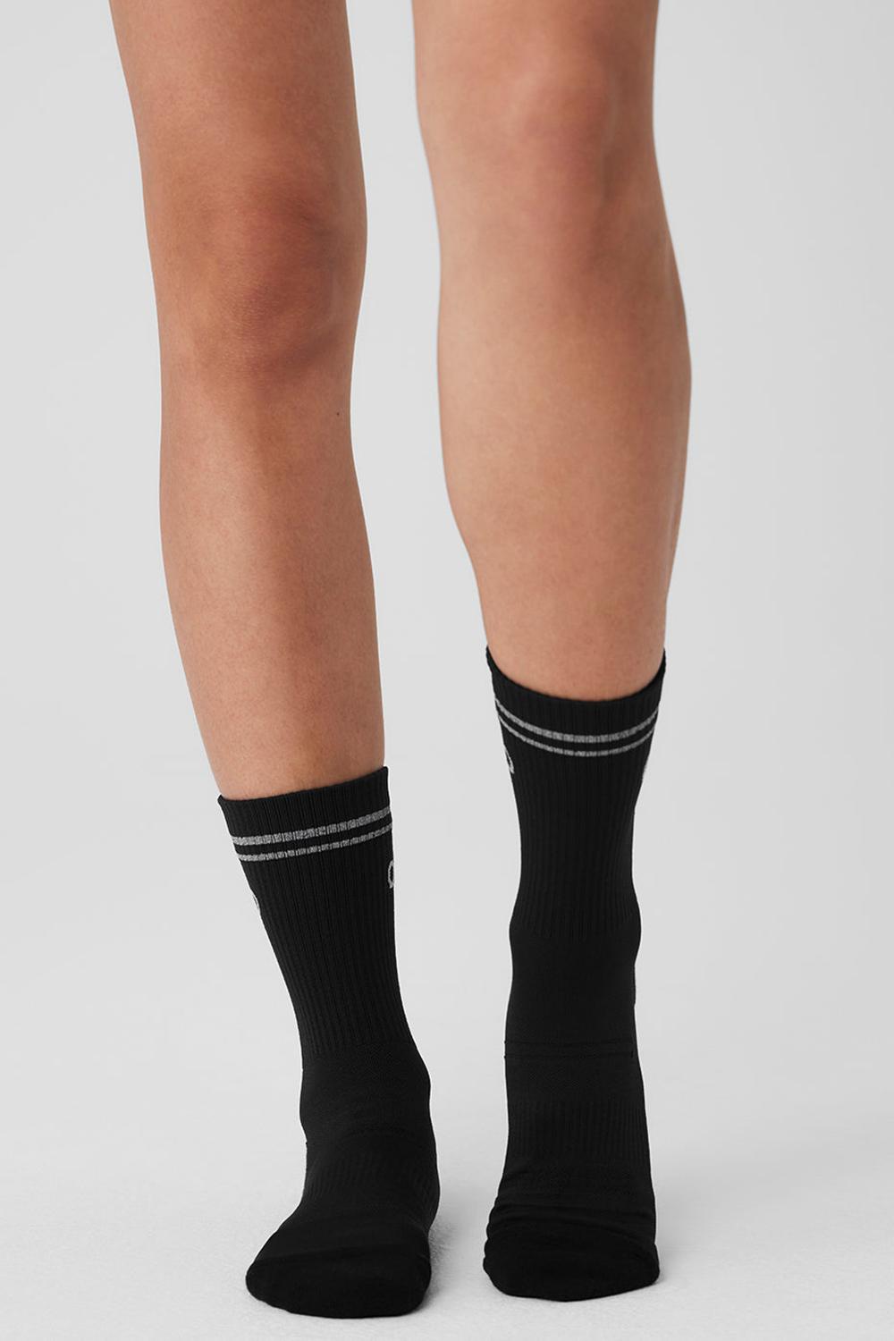 Black Women Alo Yoga Unisex Half-Crew Performance Sock | Australia  86153-QXHS