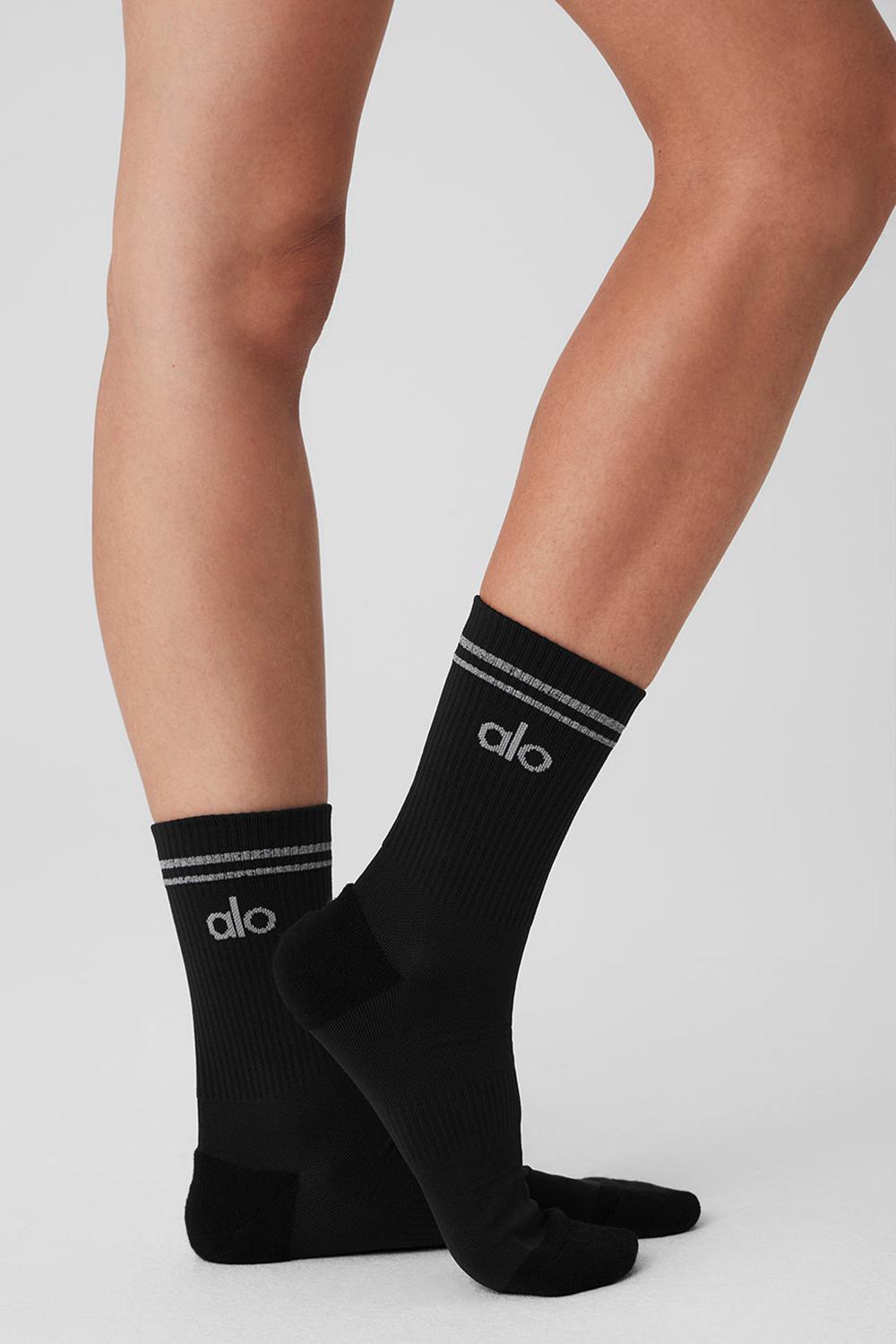 Black Women Alo Yoga Unisex Half-Crew Performance Sock | Australia  86153-QXHS