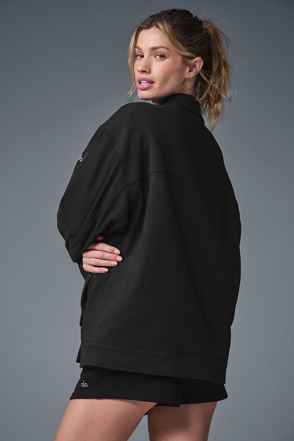 Black Women Alo Yoga Unisex One Up Jacket | Australia  14579-HSAQ