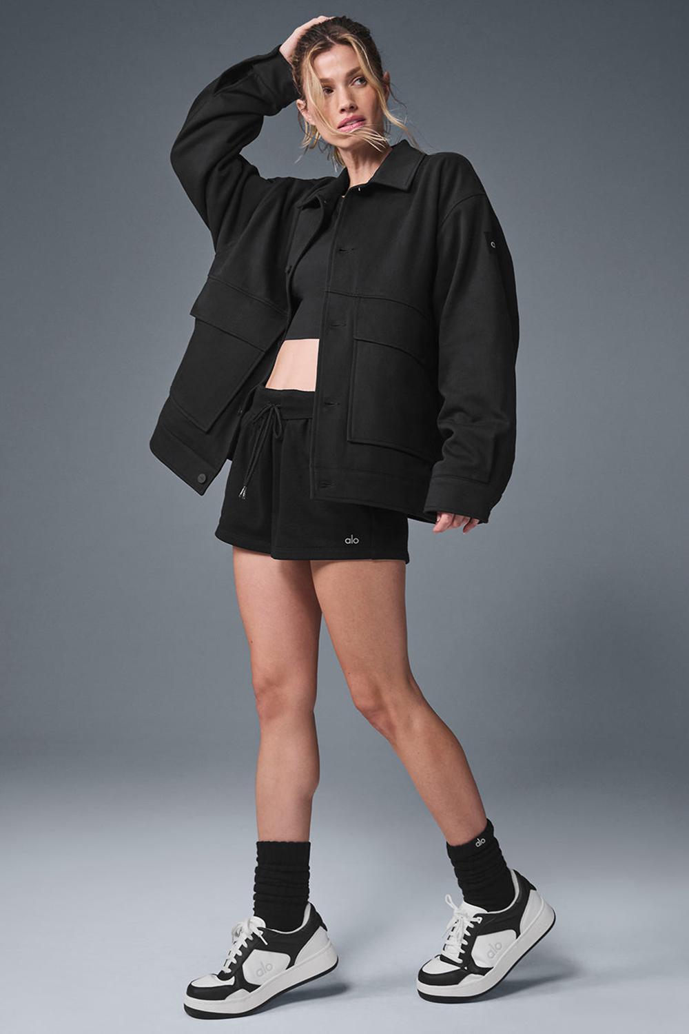 Black Women Alo Yoga Unisex One Up Jacket | Australia  14579-HSAQ