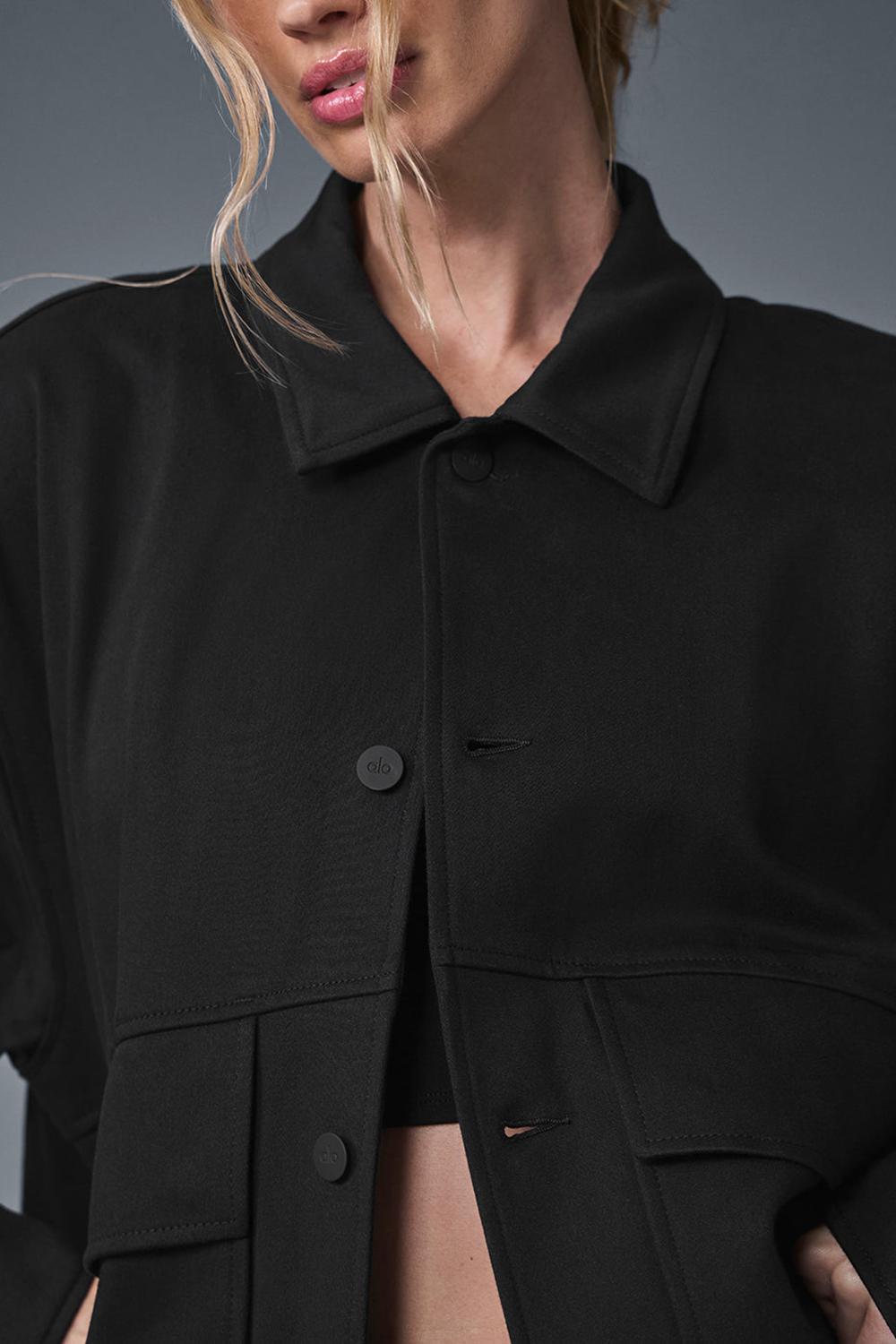 Black Women Alo Yoga Unisex One Up Jacket | Australia  14579-HSAQ