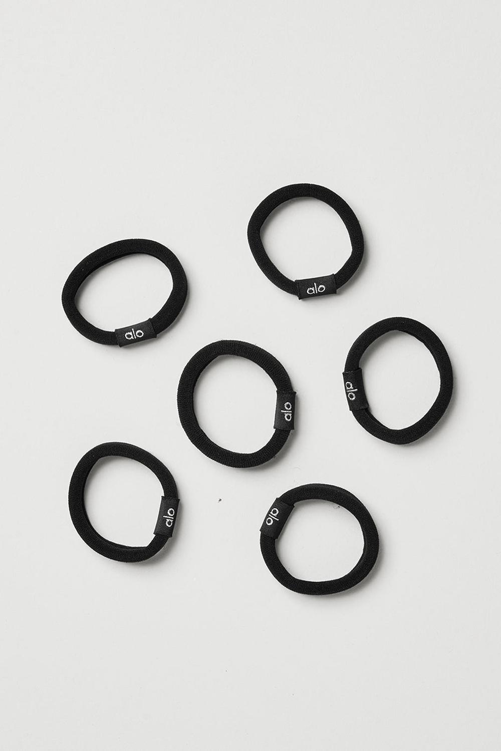 Black Women Alo Yoga Untangled Hair Tie 6-Pack Hair Tie | Australia  48263-KOGA