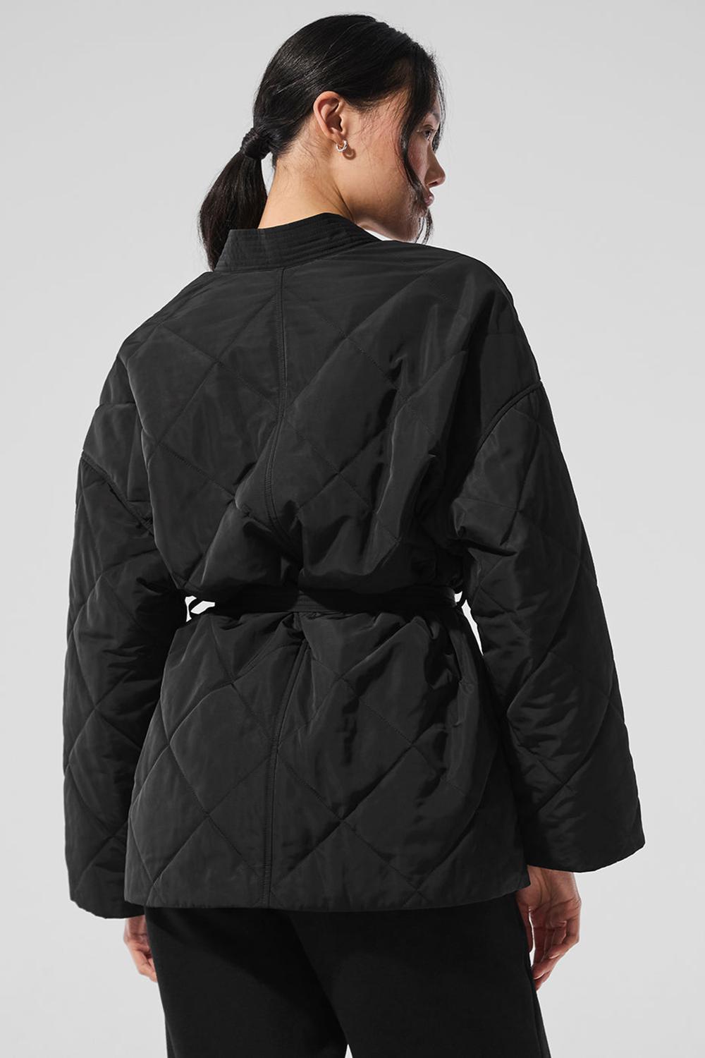 Black Women Alo Yoga Urbanite Wrap Puffer Jacket | Australia  96714-FBYR