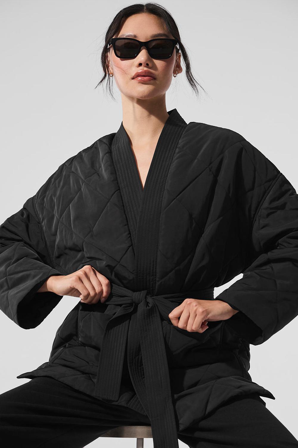 Black Women Alo Yoga Urbanite Wrap Puffer Jacket | Australia  96714-FBYR