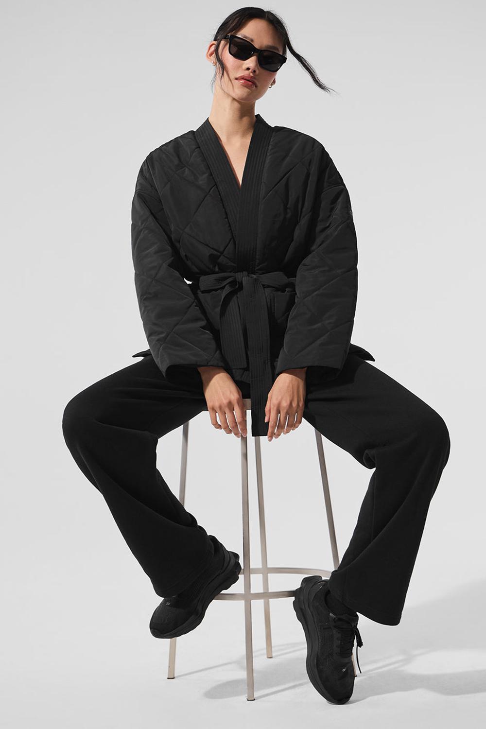 Black Women Alo Yoga Urbanite Wrap Puffer Jacket | Australia  96714-FBYR