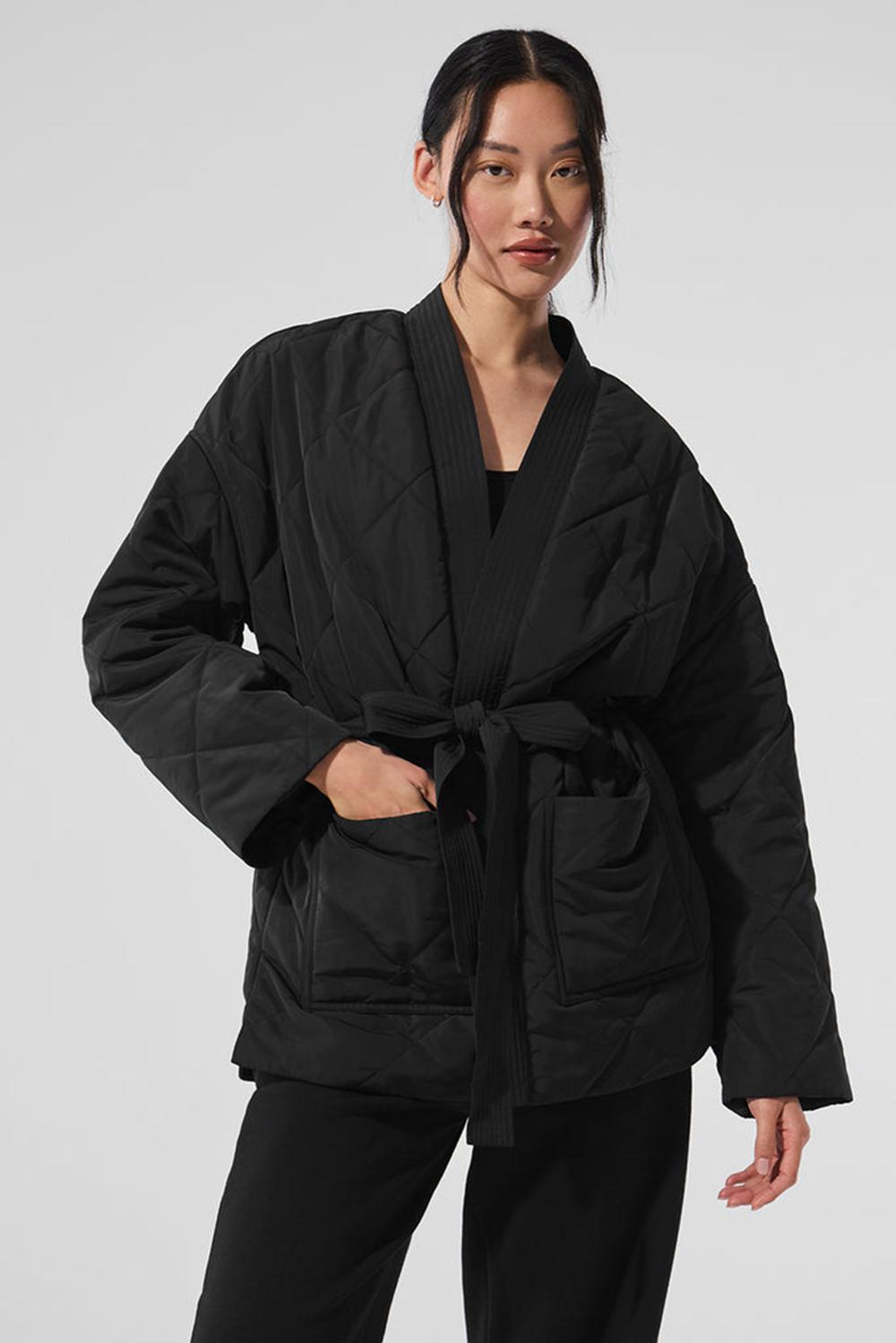 Black Women Alo Yoga Urbanite Wrap Puffer Jacket | Australia  96714-FBYR
