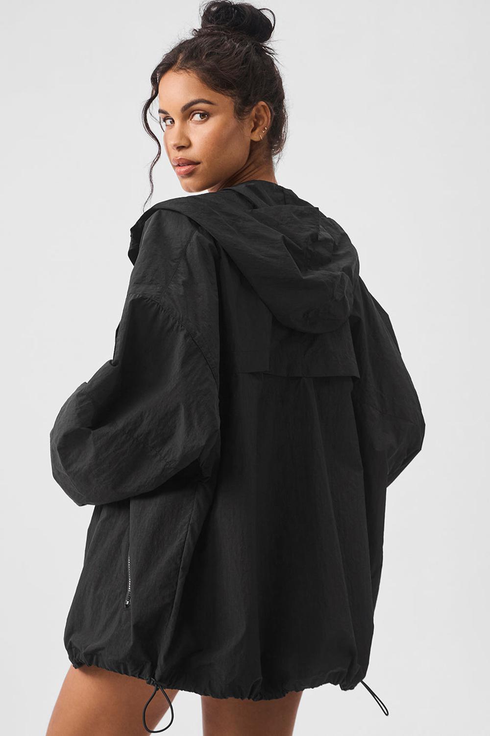 Black Women Alo Yoga Vantage Nylon Ripstop Track Jacket | Australia  49360-CBJY