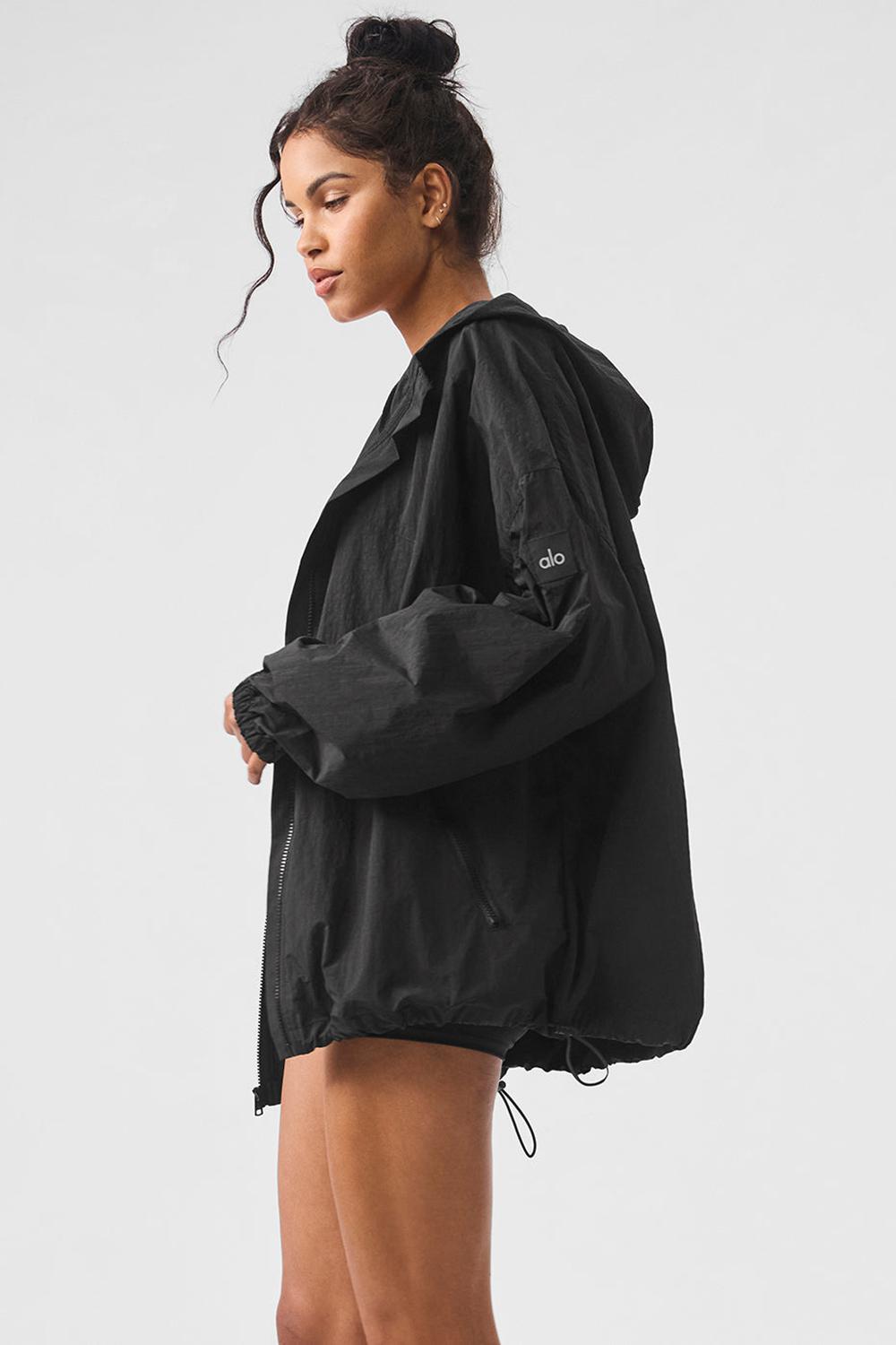 Black Women Alo Yoga Vantage Nylon Ripstop Track Jacket | Australia  49360-CBJY