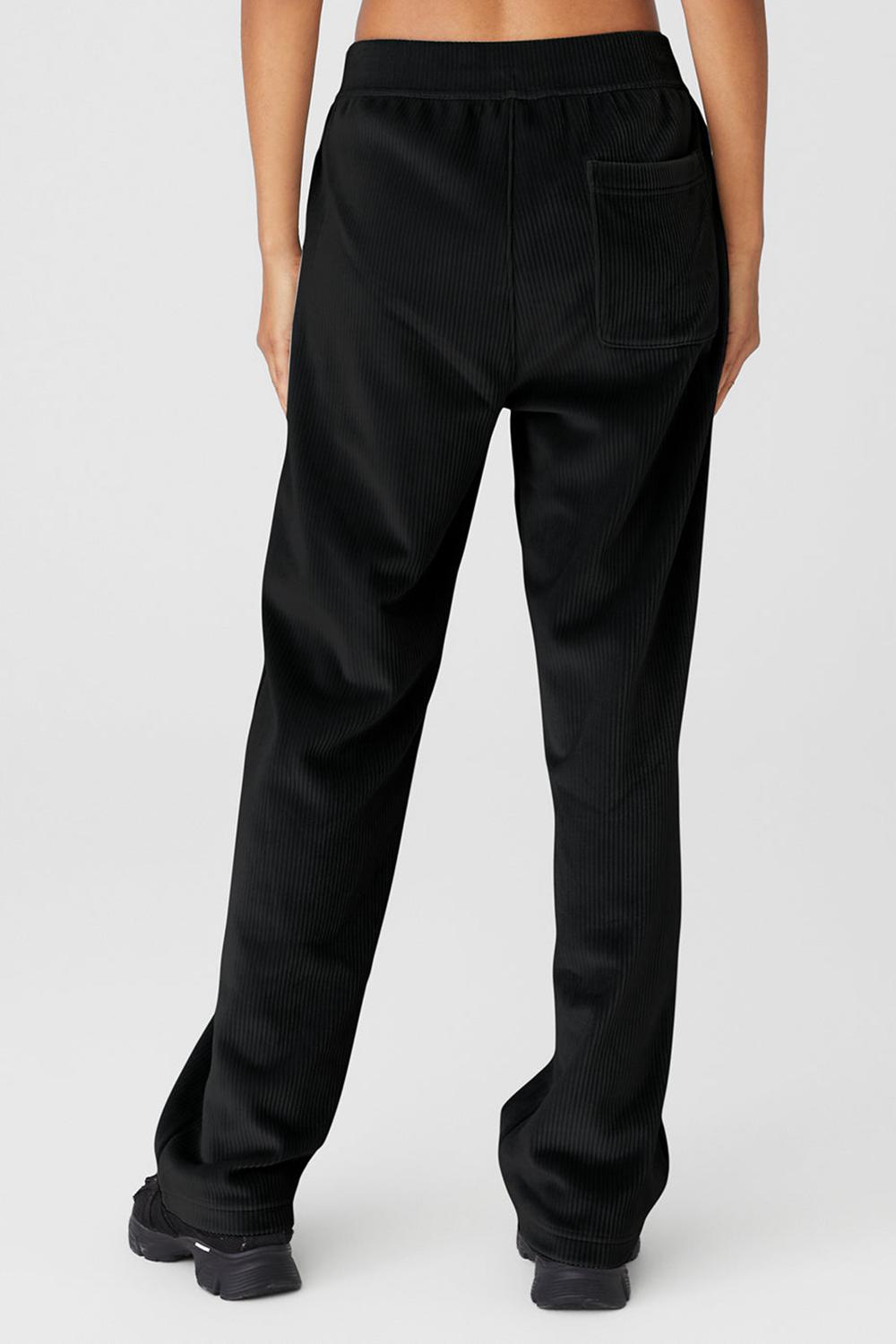 Black Women Alo Yoga Velour Baller Pant | Australia  65423-PVQT