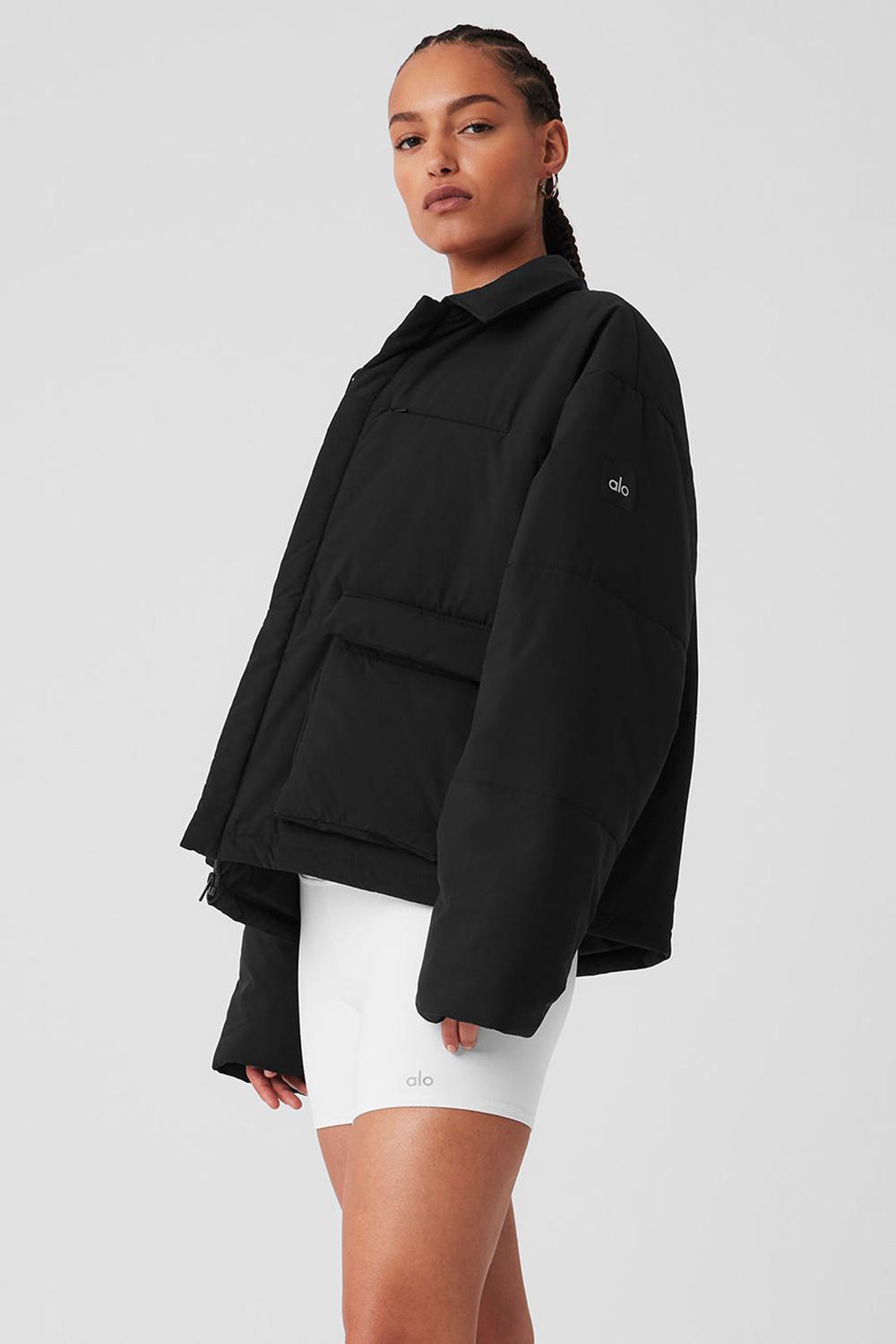 Black Women Alo Yoga Voyage Utility Cargo Jacket | Australia  56179-KSHQ