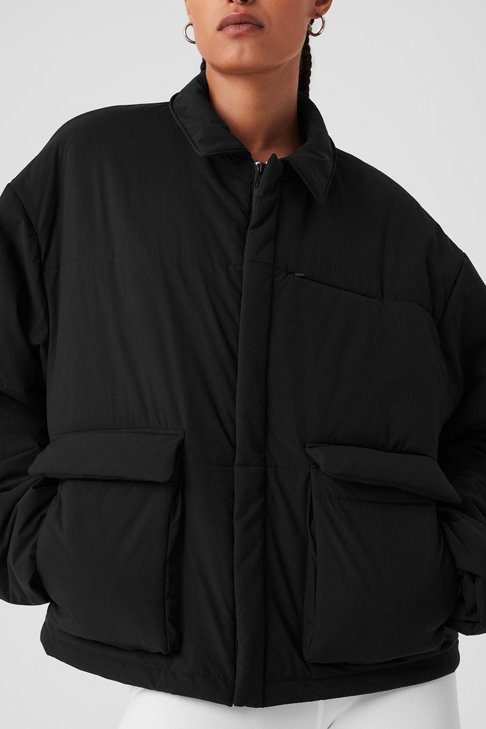 Black Women Alo Yoga Voyage Utility Cargo Jacket | Australia  56179-KSHQ
