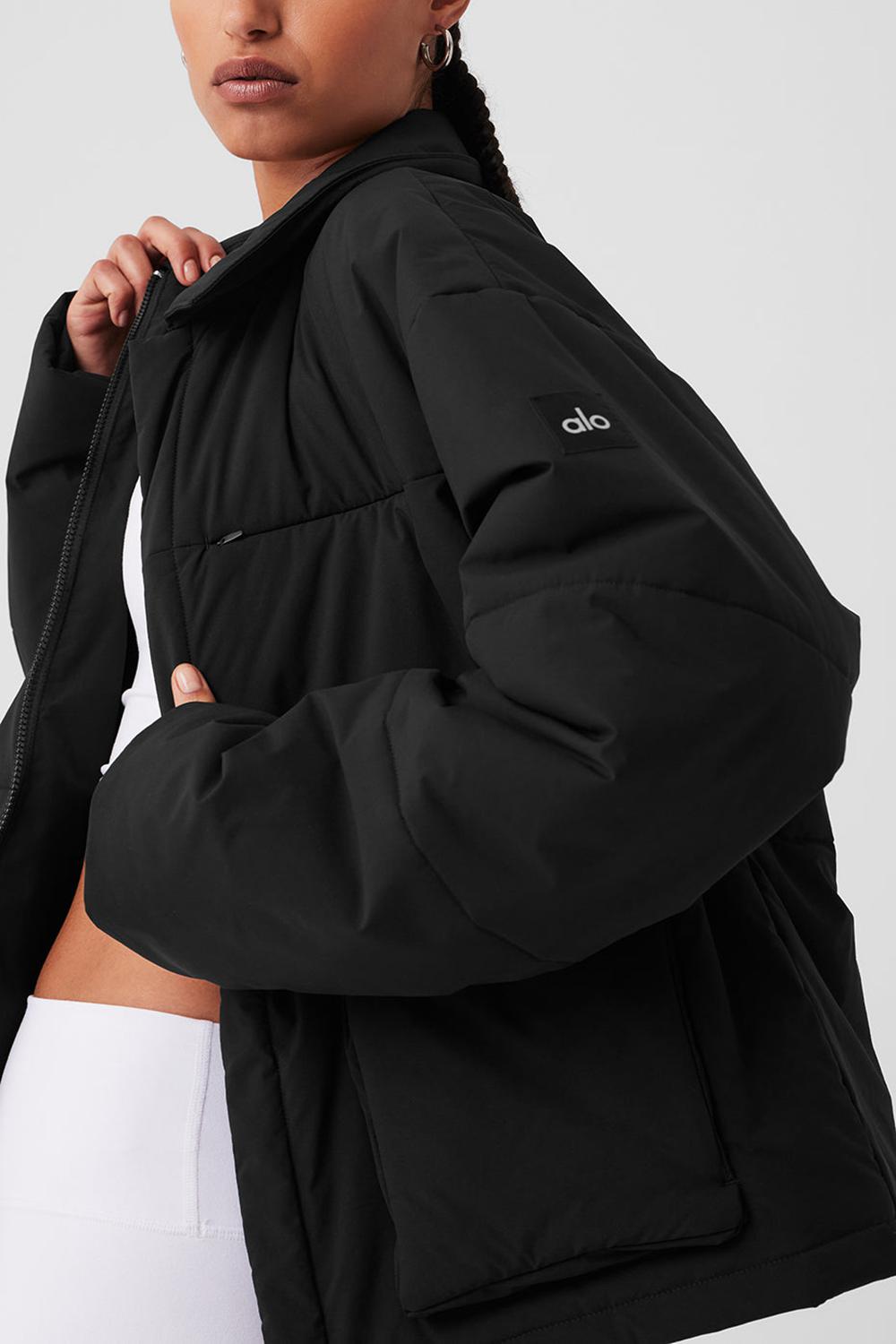 Black Women Alo Yoga Voyage Utility Cargo Jacket | Australia  56179-KSHQ