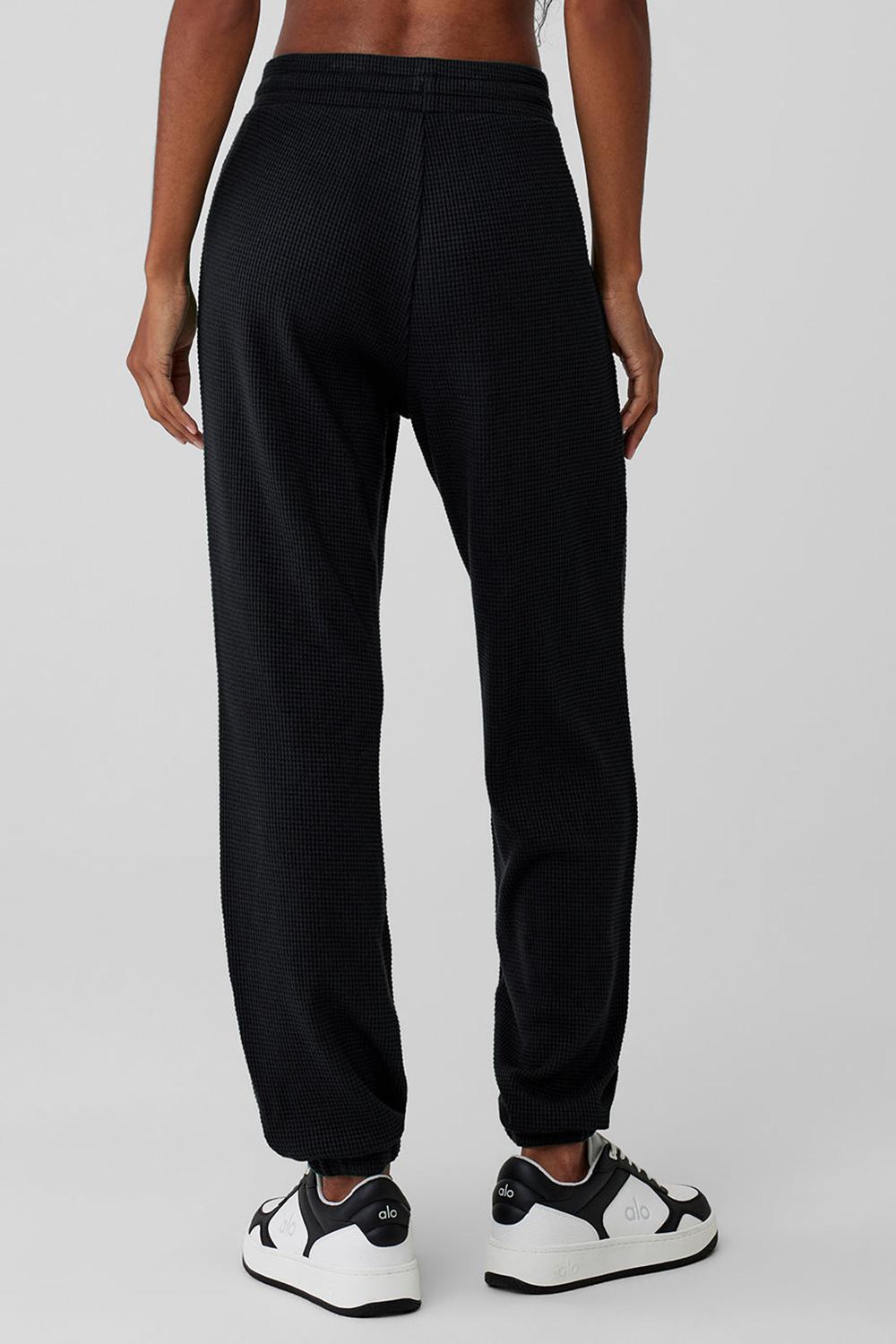 Black Women Alo Yoga Waffle Weekend Escape Jogger | Australia  98362-RKTU