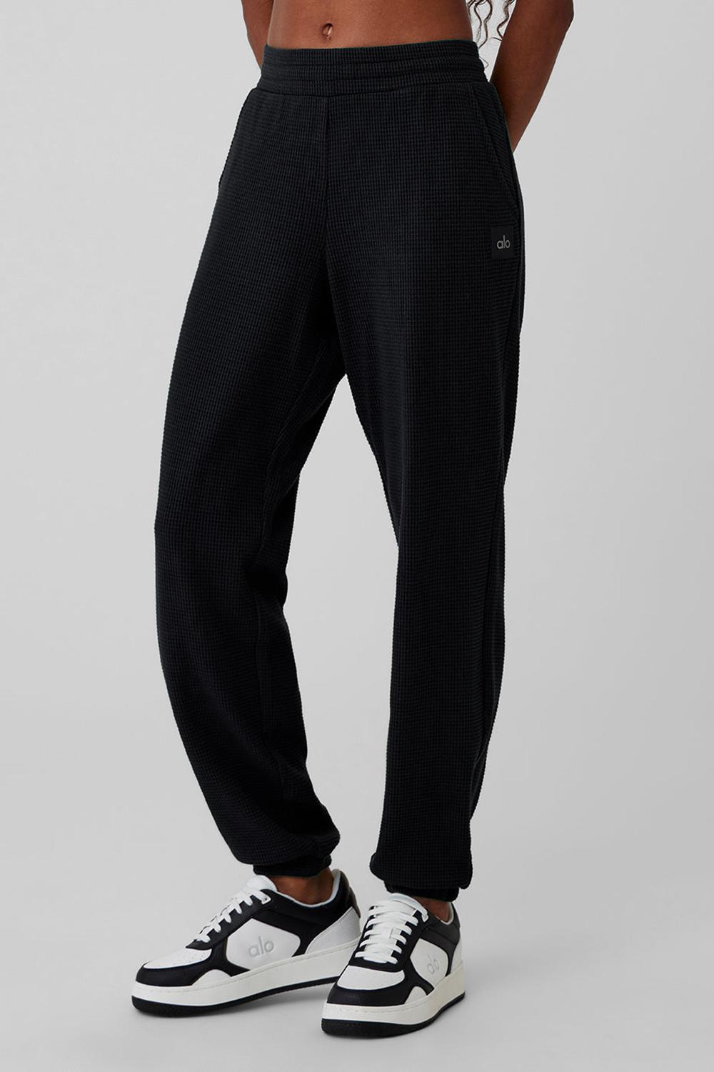 Black Women Alo Yoga Waffle Weekend Escape Jogger | Australia  98362-RKTU