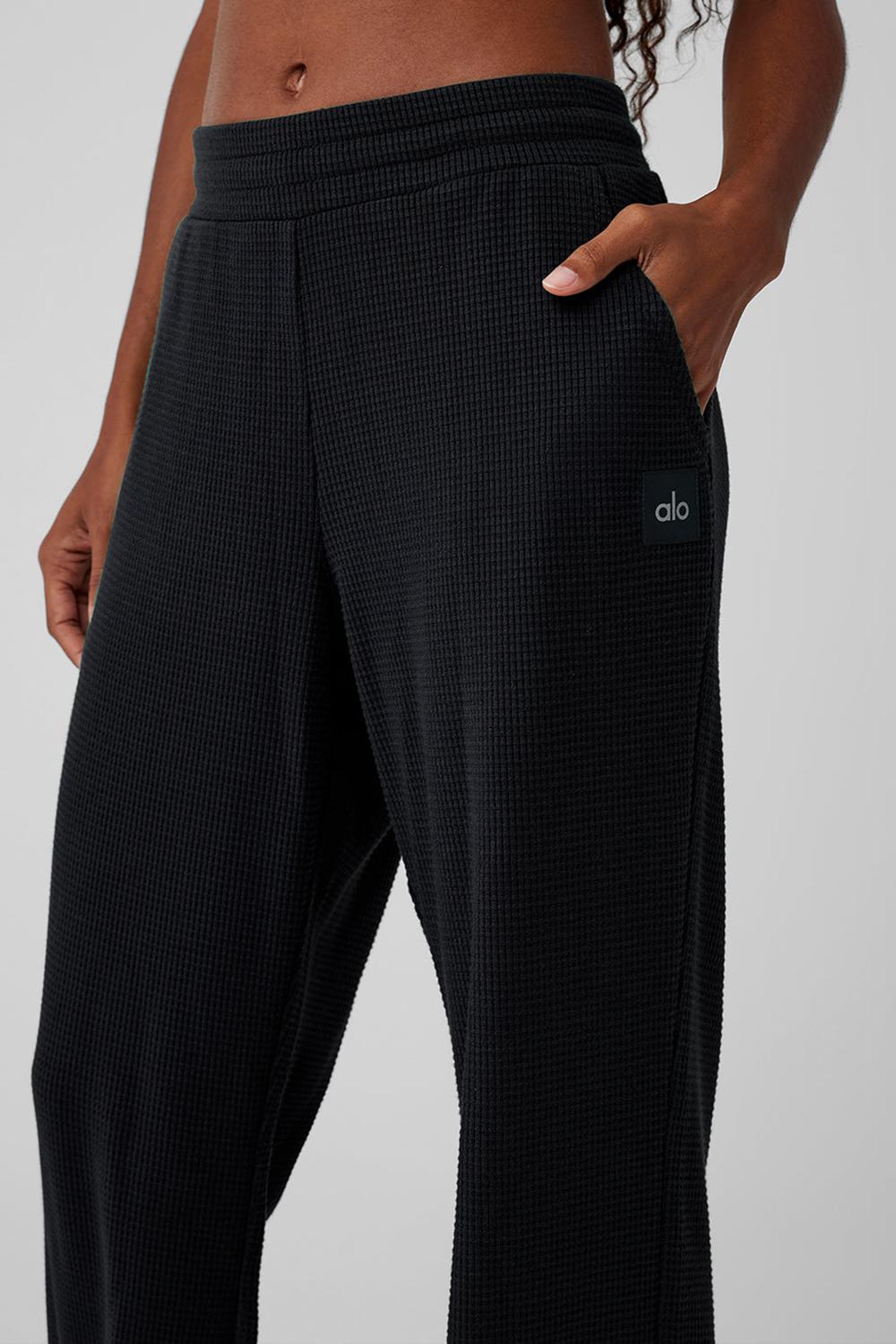 Black Women Alo Yoga Waffle Weekend Escape Jogger | Australia  98362-RKTU