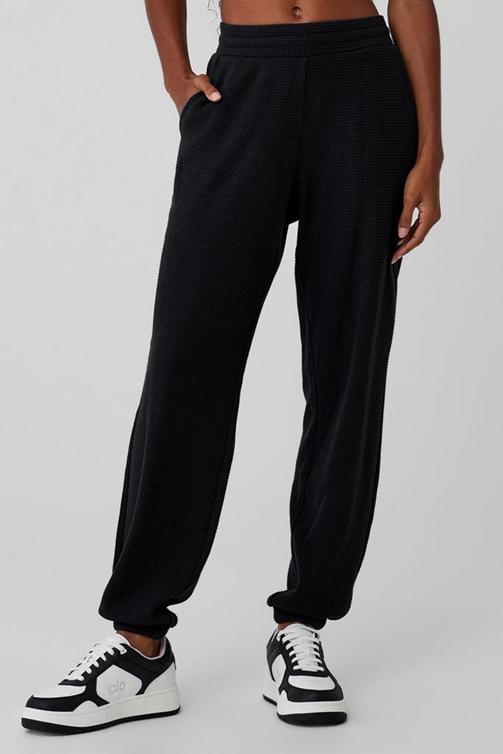 Black Women Alo Yoga Waffle Weekend Escape Jogger | Australia  98362-RKTU