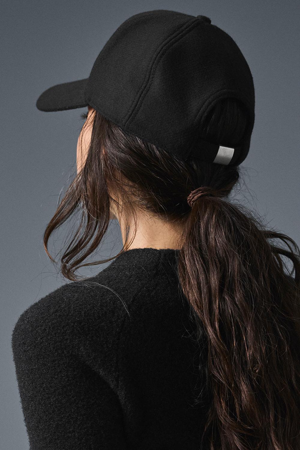 Black Women Alo Yoga Wool District Trucker Hat | Australia  62780-DFHW