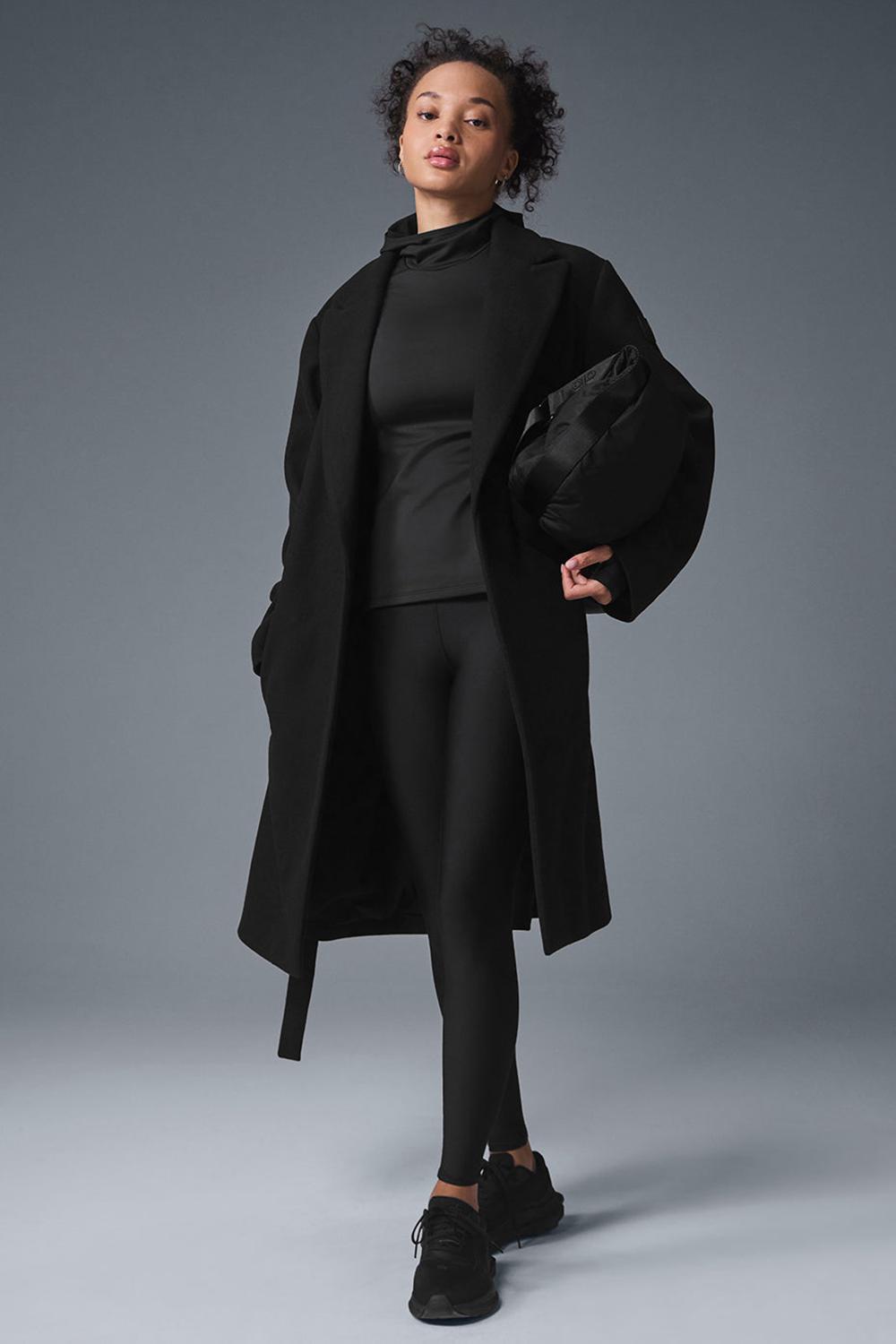 Black Women Alo Yoga Wool Gameday Overcoat | Australia  29843-EINO