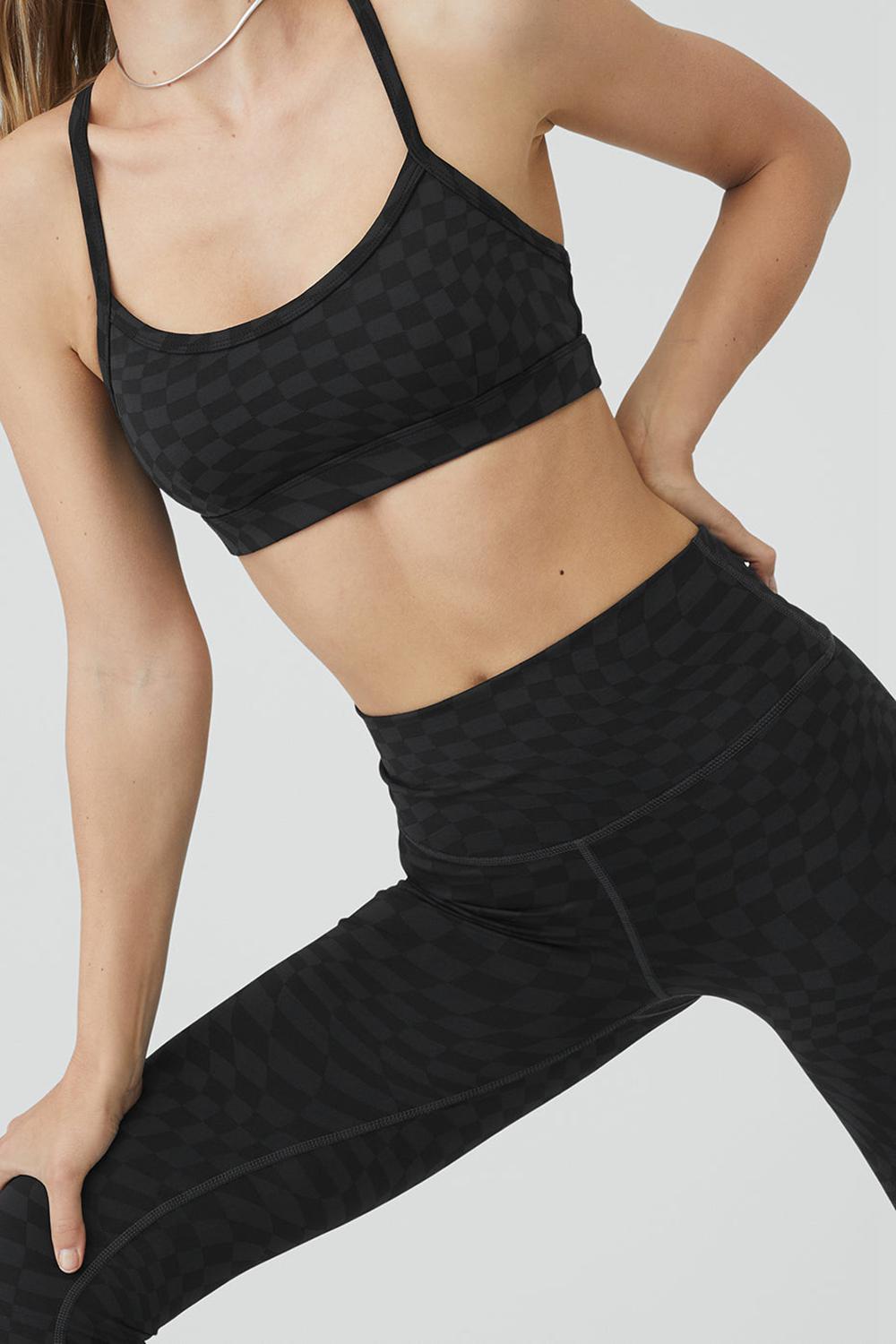 Black / Anthracite Women Alo Yoga Jacquard High-Waist Checkered Legging | Australia  29467-NCUJ