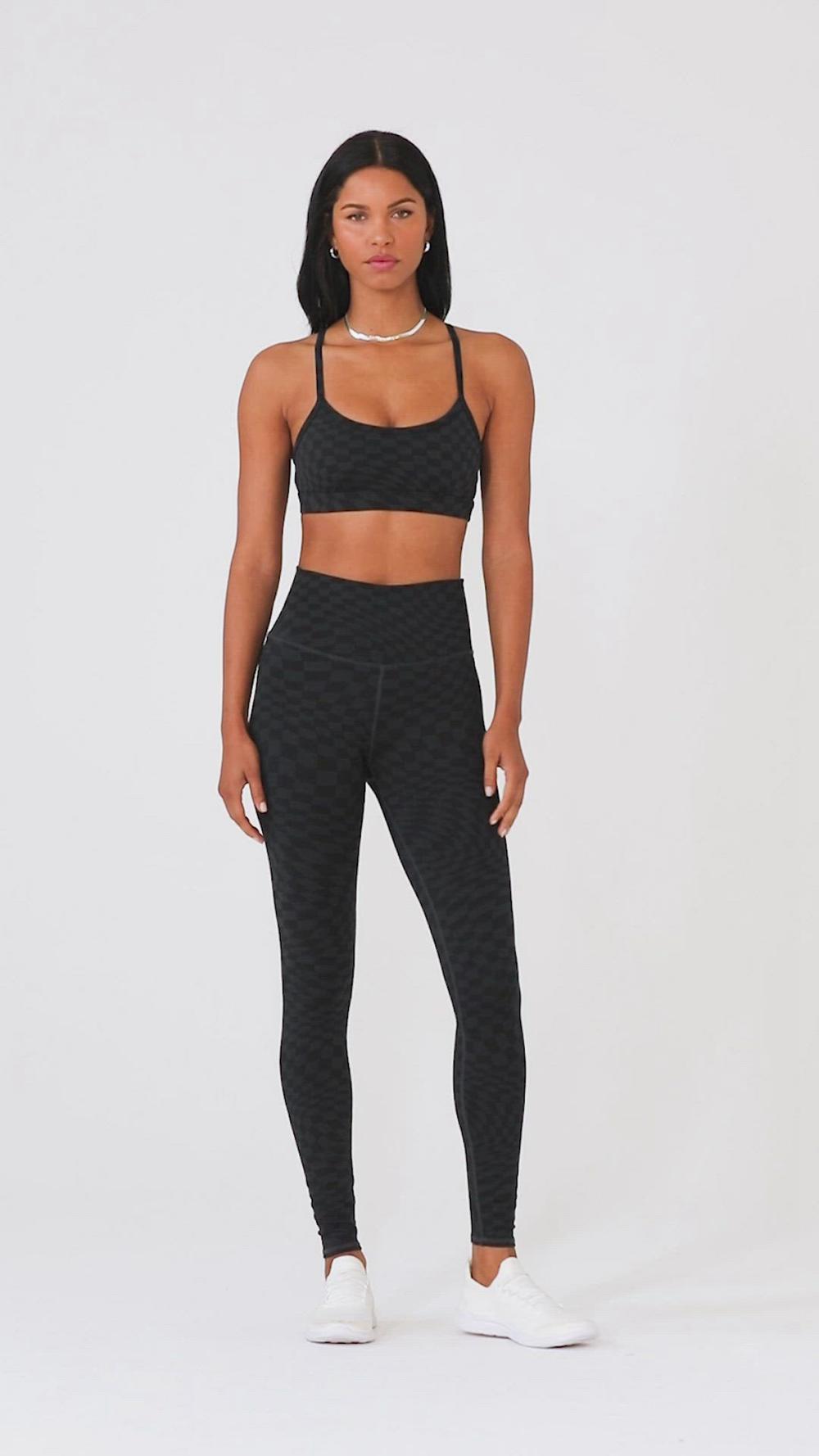 Black / Anthracite Women Alo Yoga Jacquard High-Waist Checkered Legging | Australia  29467-NCUJ