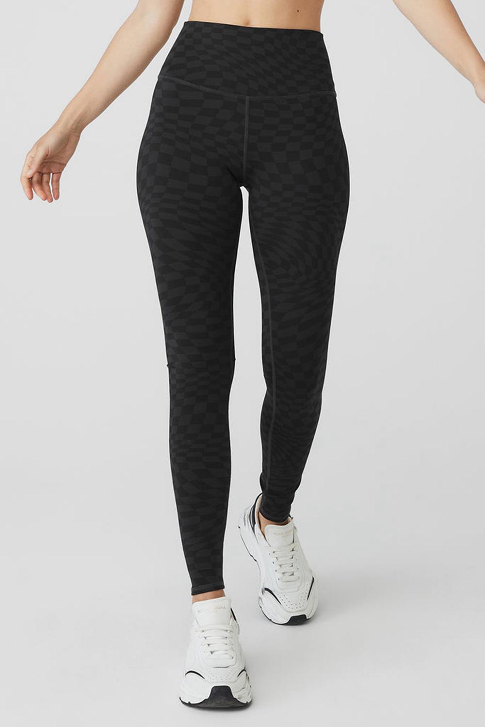 Black / Anthracite Women Alo Yoga Jacquard High-Waist Checkered Legging | Australia  29467-NCUJ