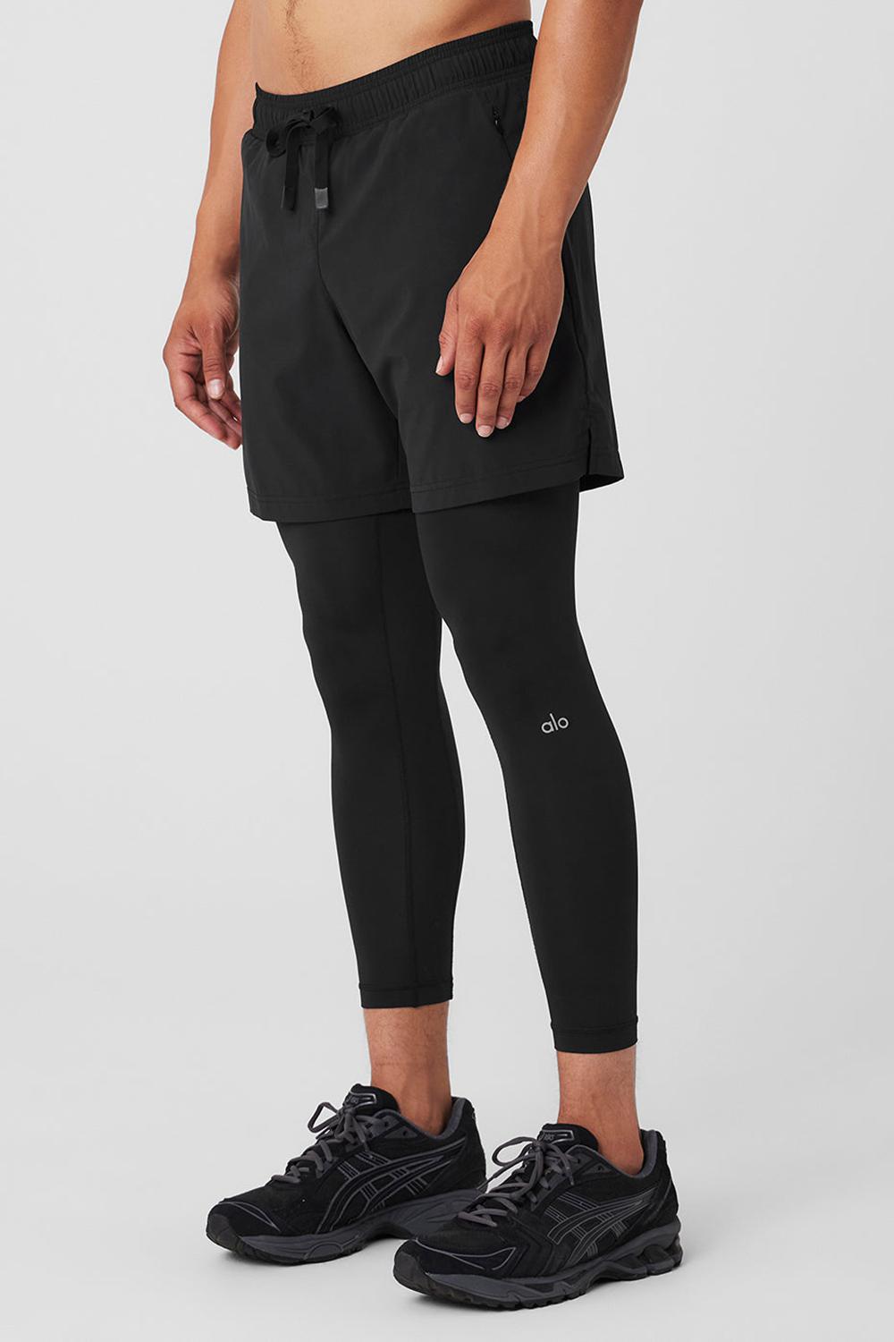 Black / Black Men Alo Yoga Stability 2-In-1 Pant | Australia  84736-MKBF