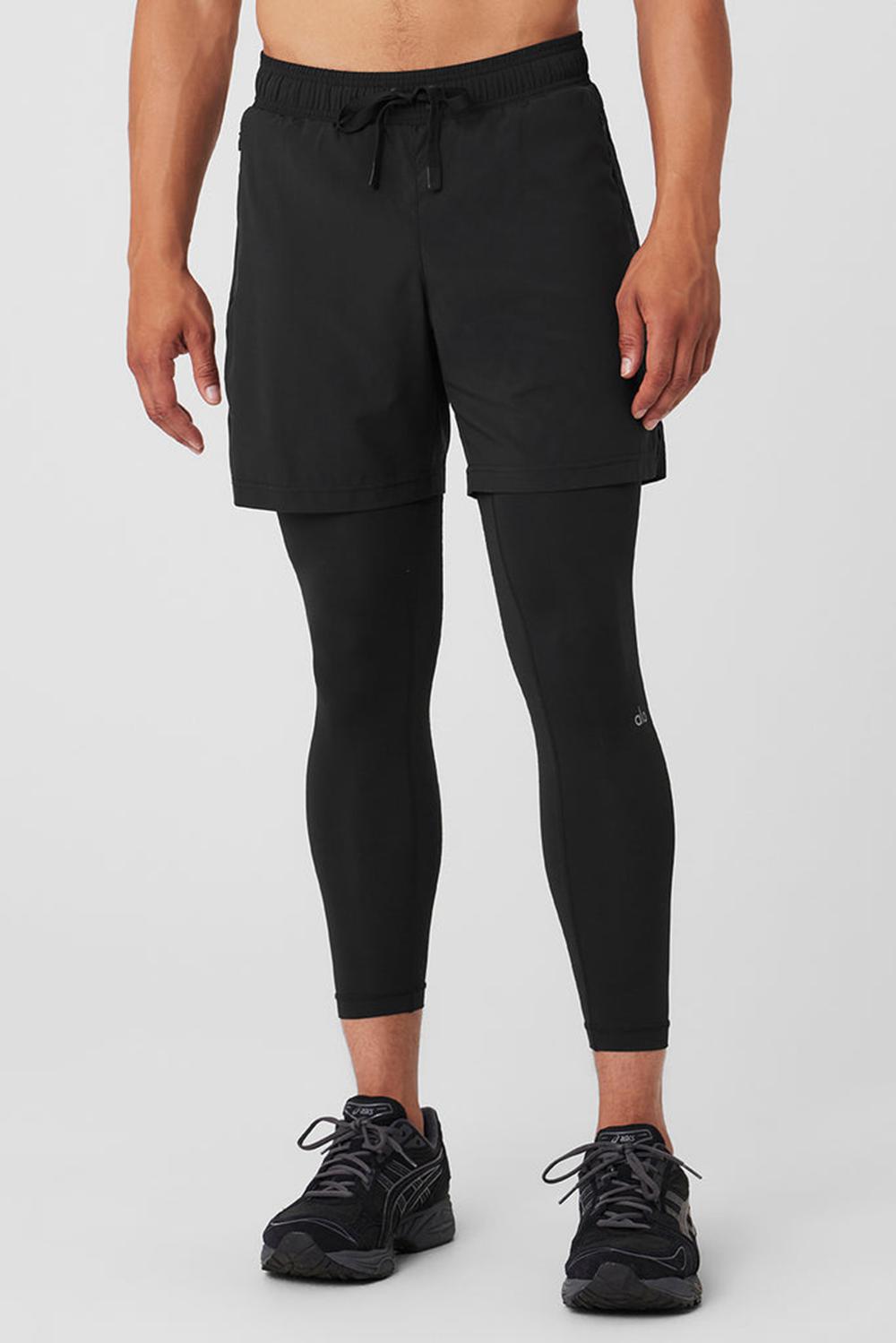 Black / Black Men Alo Yoga Stability 2-In-1 Pant | Australia  84736-MKBF