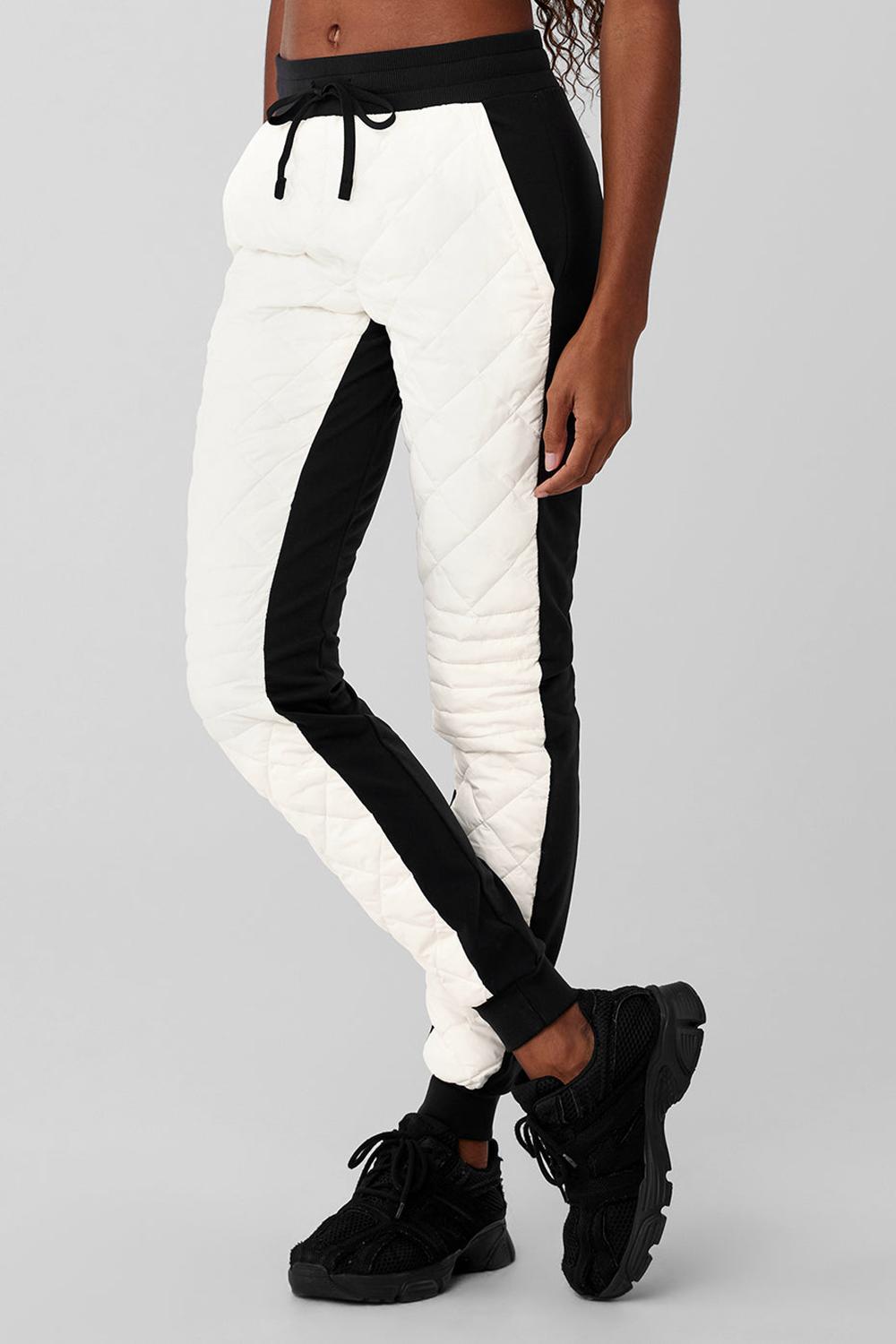 Black / Ivory Women Alo Yoga Airbrush Winter Warm High-Waist Moto Pant | Australia  07869-RFKG