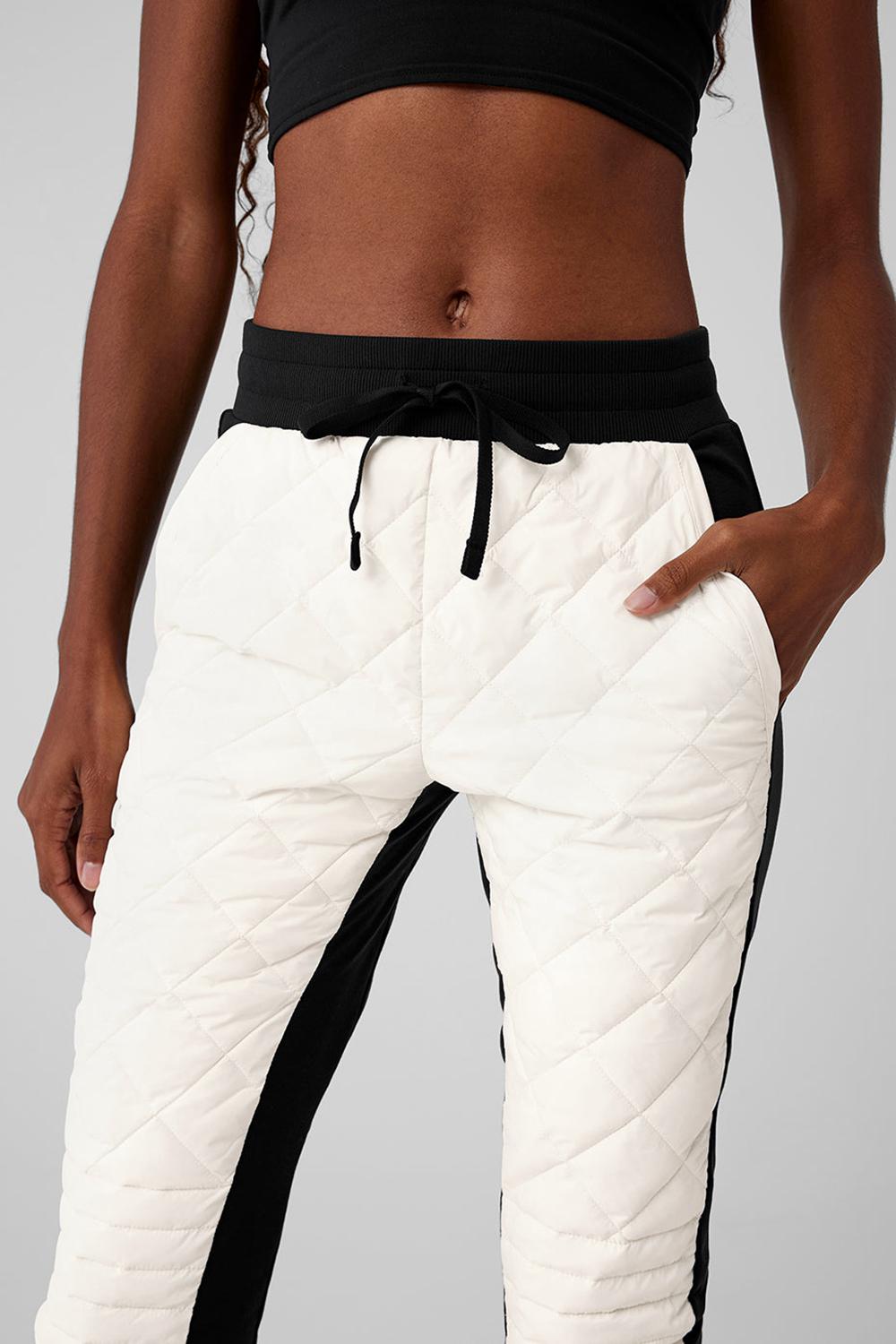 Black / Ivory Women Alo Yoga Airbrush Winter Warm High-Waist Moto Pant | Australia  07869-RFKG