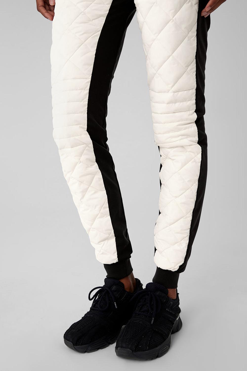 Black / Ivory Women Alo Yoga Airbrush Winter Warm High-Waist Moto Pant | Australia  07869-RFKG