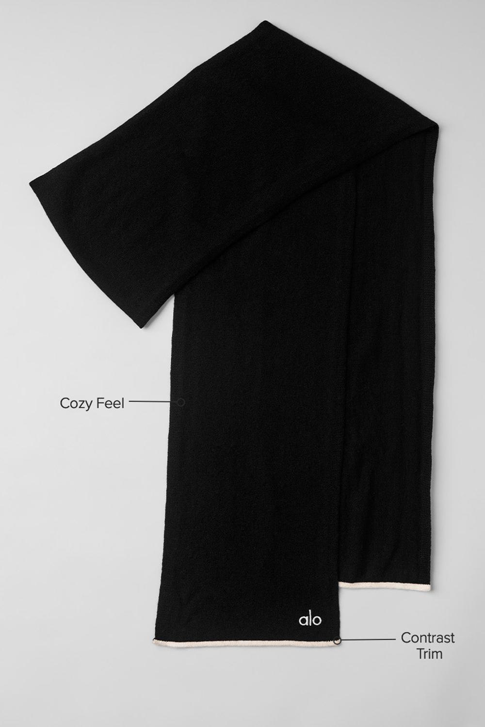 Black / Ivory Women Alo Yoga Cashmere Light Frosted Scarf | Australia  15768-TQZR