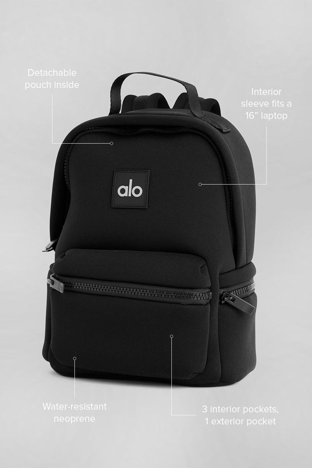 Black / Silver Women Alo Yoga Stow Backpack | Australia  32801-GMPK