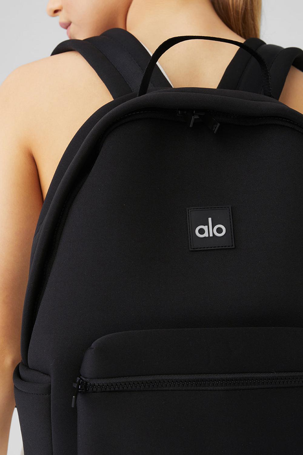 Black / Silver Women Alo Yoga Stow Backpack | Australia  32801-GMPK