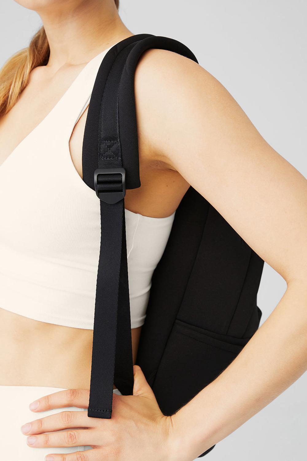 Black / Silver Women Alo Yoga Stow Backpack | Australia  32801-GMPK