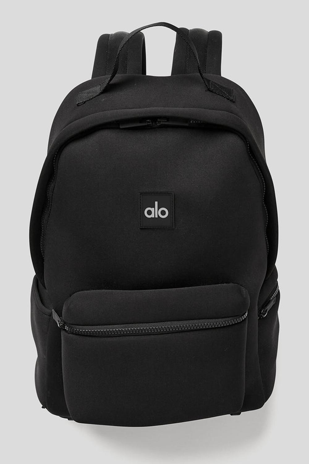 Black / Silver Women Alo Yoga Stow Backpack | Australia  32801-GMPK