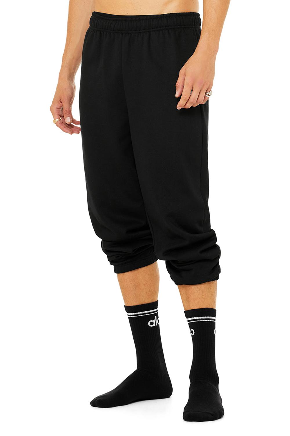 Black / White Men Alo Yoga Unisex Throwback Sock | Australia  69457-GKFO