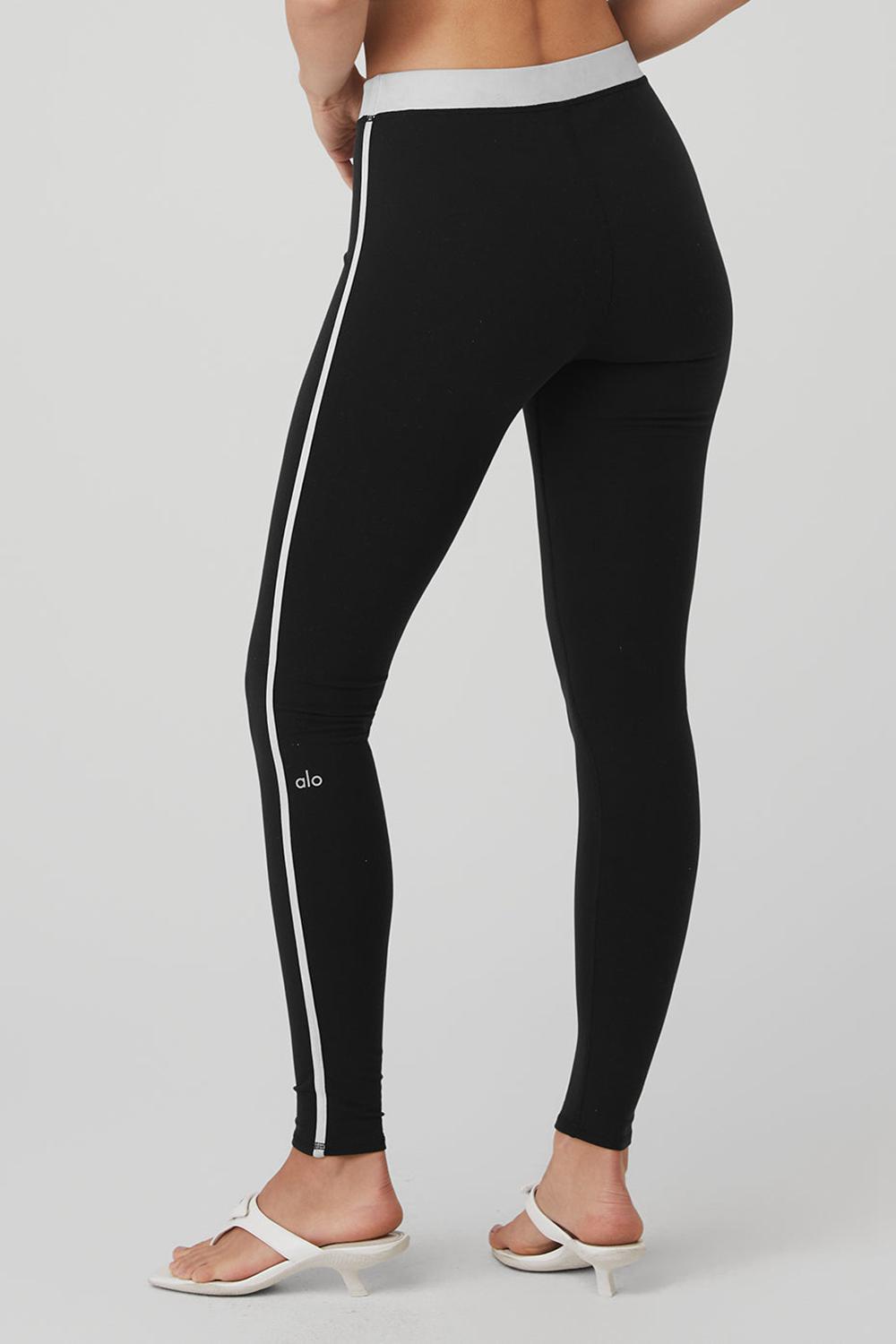 Black / White Women Alo Yoga Airbrush High-Waist Streamlined Legging | Australia  12865-THWY