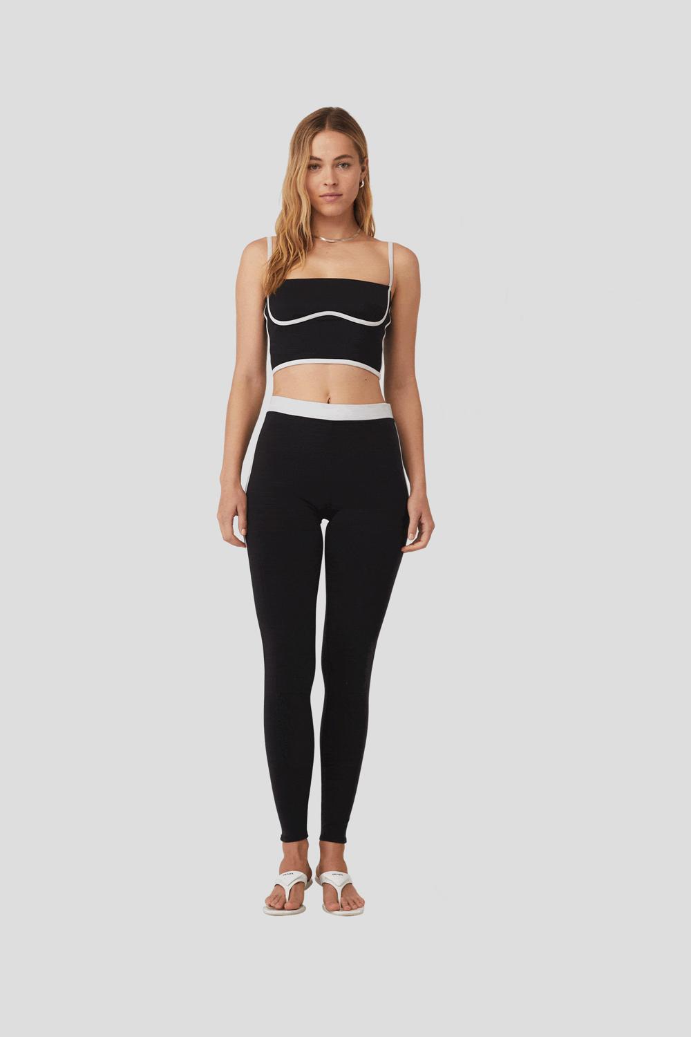 Black / White Women Alo Yoga Airbrush High-Waist Streamlined Legging | Australia  12865-THWY