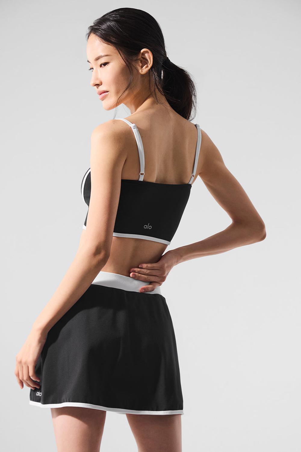 Black / White Women Alo Yoga Airbrush Streamlined Bra Tank | Australia  75820-NOZY