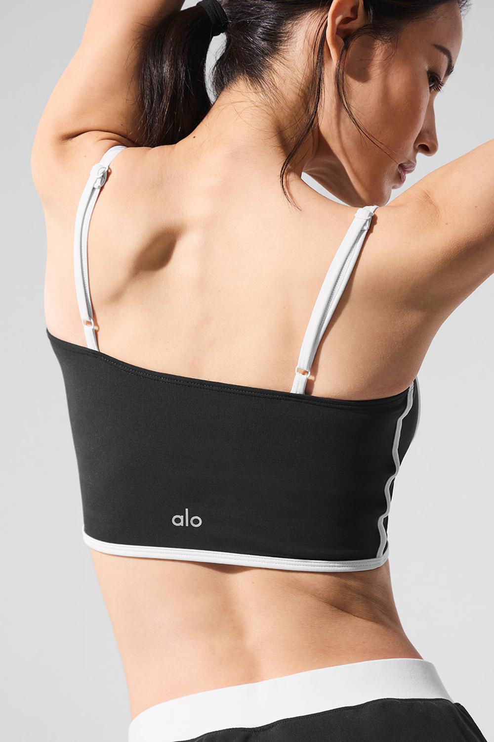 Black / White Women Alo Yoga Airbrush Streamlined Bra Tank | Australia  75820-NOZY