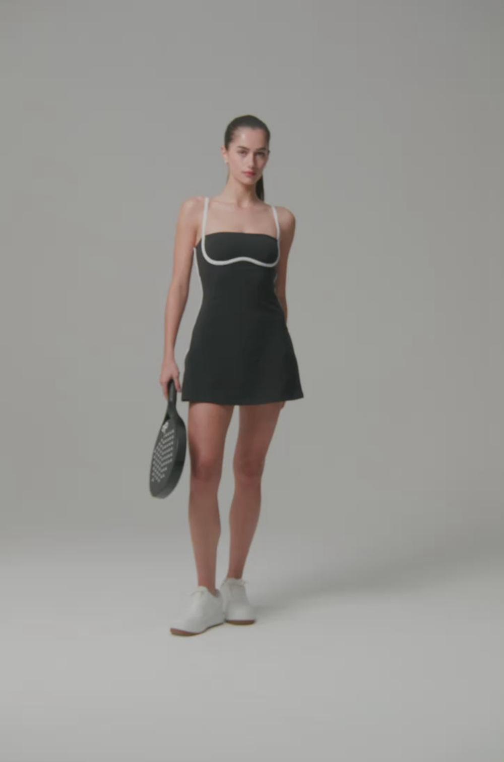 Black / White Women Alo Yoga Airbrush Streamlined Dress | Australia  30918-TYZK