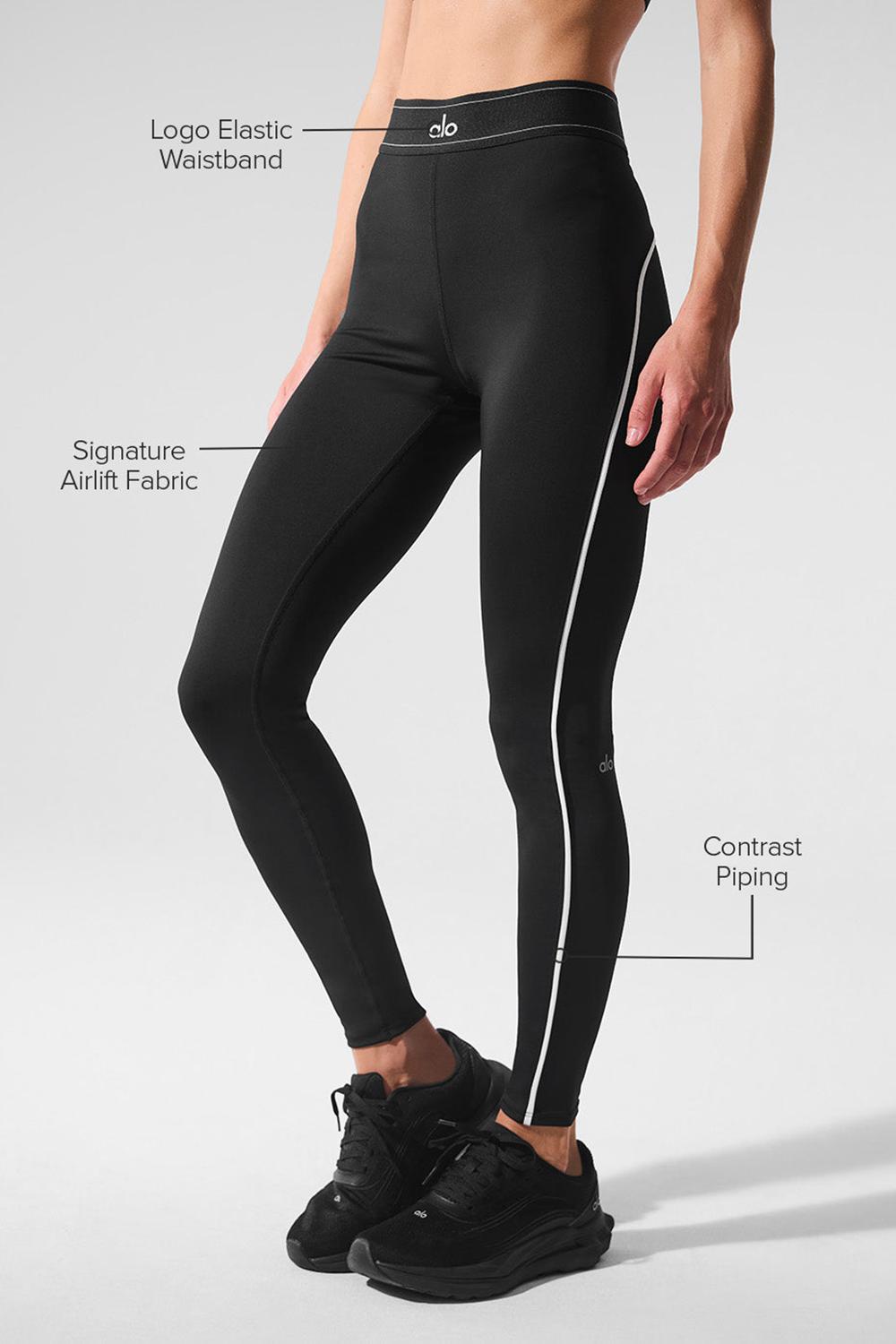 Black / White Women Alo Yoga Airlift High-Waist Suit Up Legging | Australia  31905-OBTA