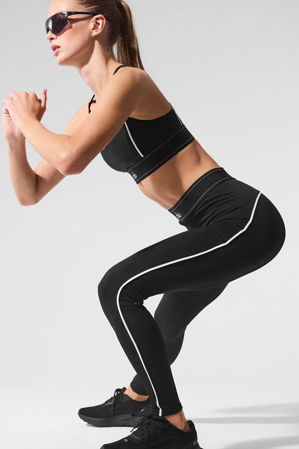 Black / White Women Alo Yoga Airlift High-Waist Suit Up Legging | Australia  31905-OBTA