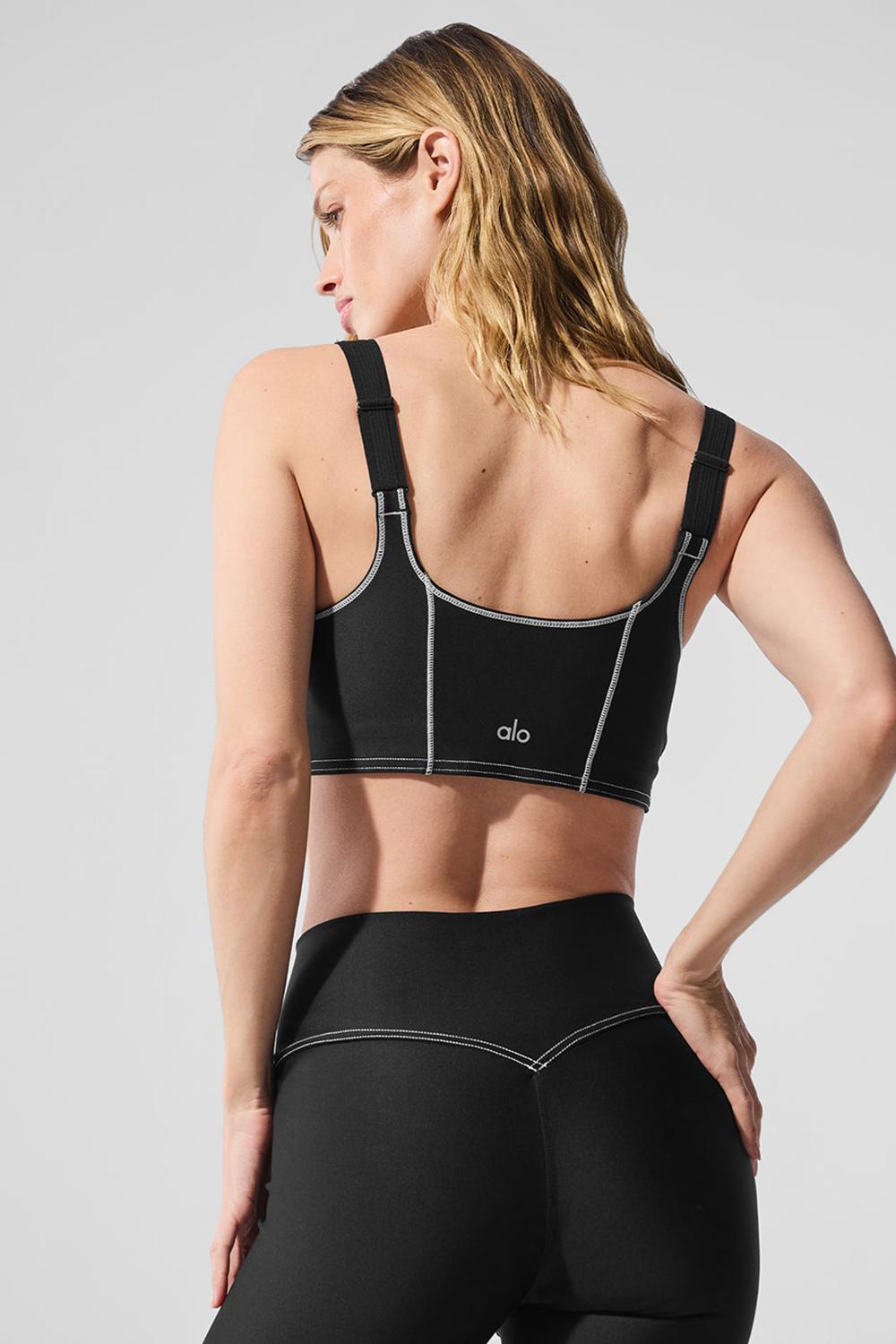 Black / White Women Alo Yoga Airlift Redefine Bra | Australia  79604-MGNW