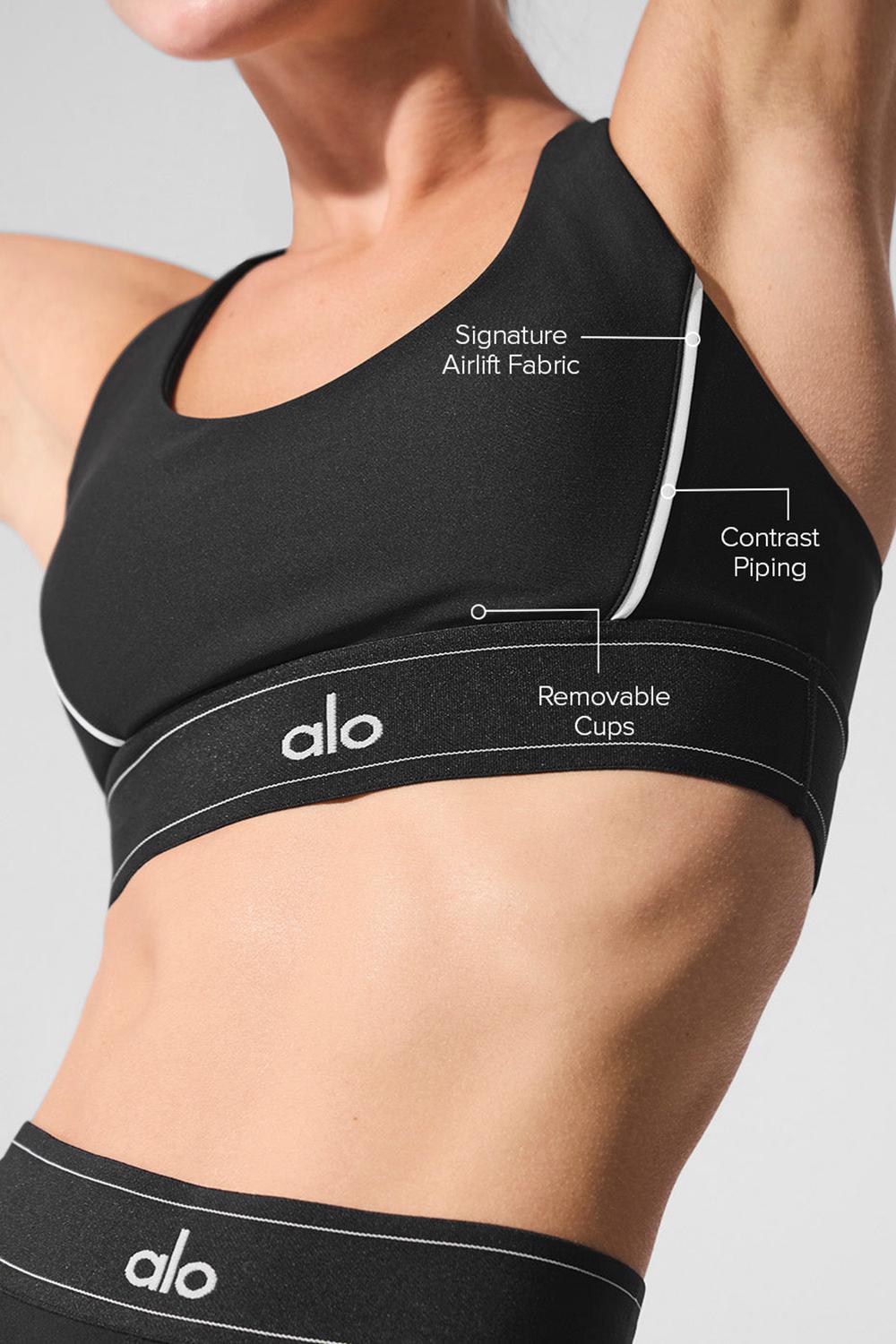 Black / White Women Alo Yoga Airlift Suit Up Bra | Australia  06941-TLFR